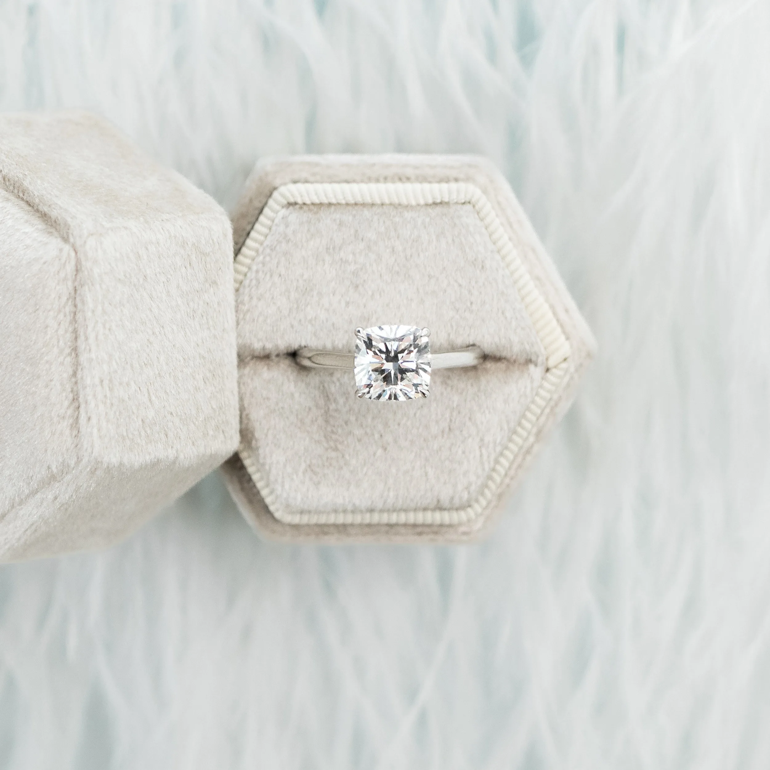 Open Tapered Cathedral Solitaire Diamond Engagement Ring