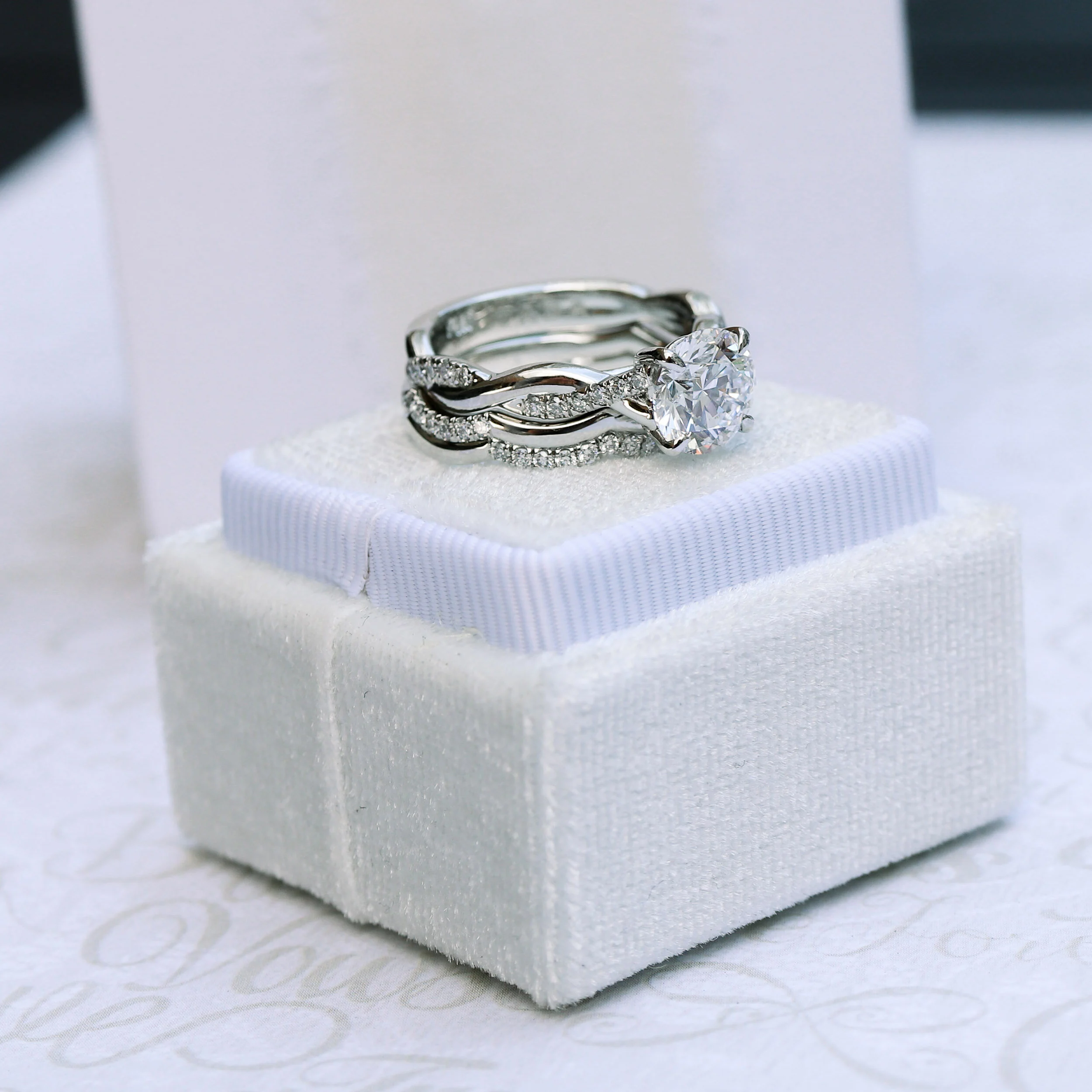 Custom Infinity Twist Lab Diamond Engagement Ring Ada Diamonds AD-154