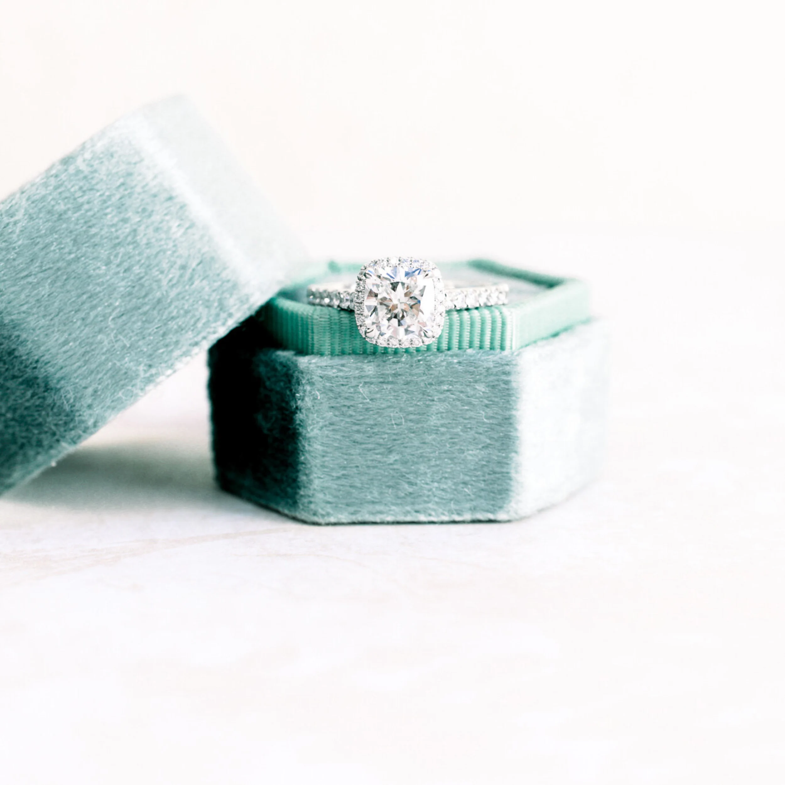 Platinum 1.75 ct Cushion Cut Halo Lab Diamond Engagement Ring  Ada Diamonds Design AD-156 Artistic In Box