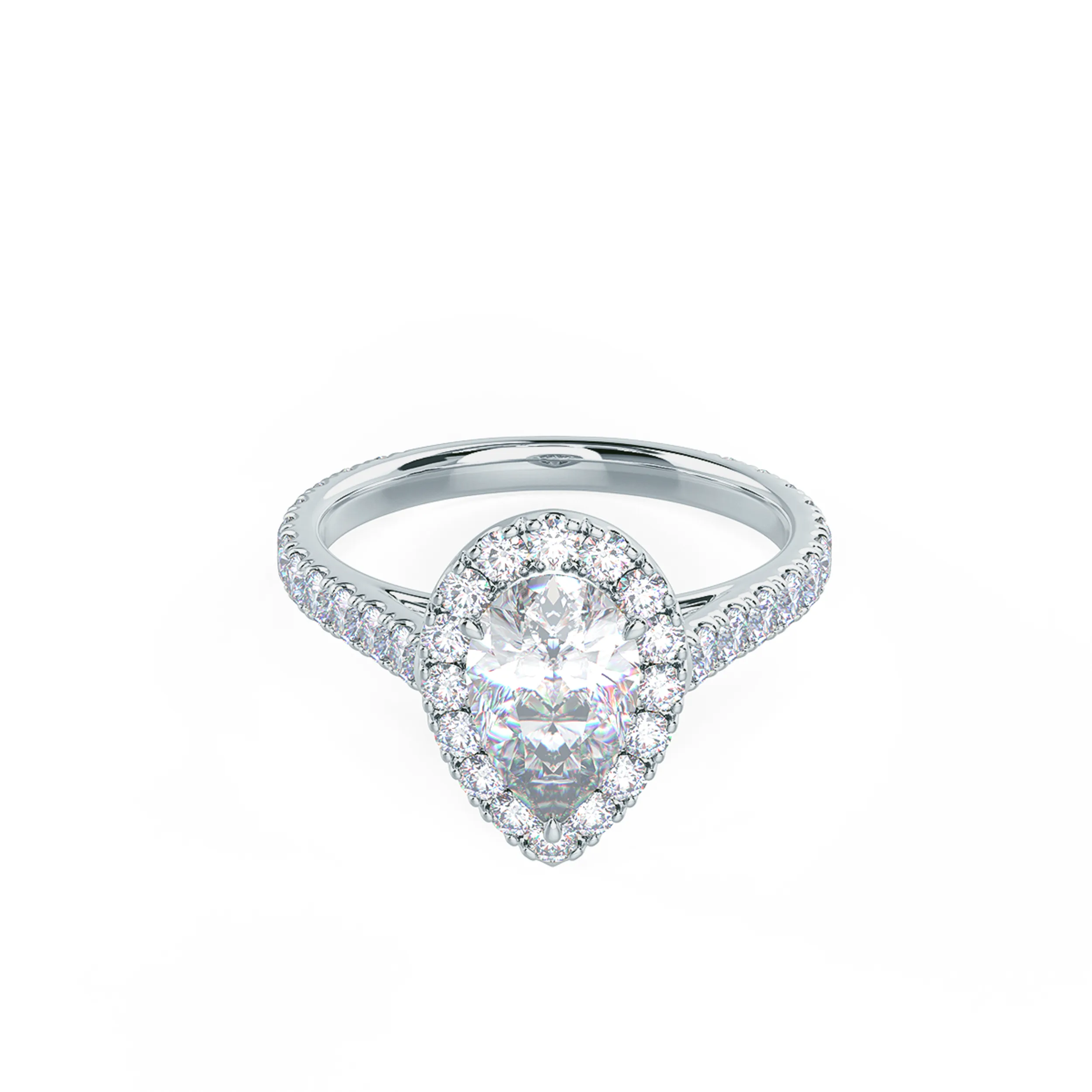 Lab Diamond Fancy Top Of The World Setting Engagement Ring Rendering In Front View AD156