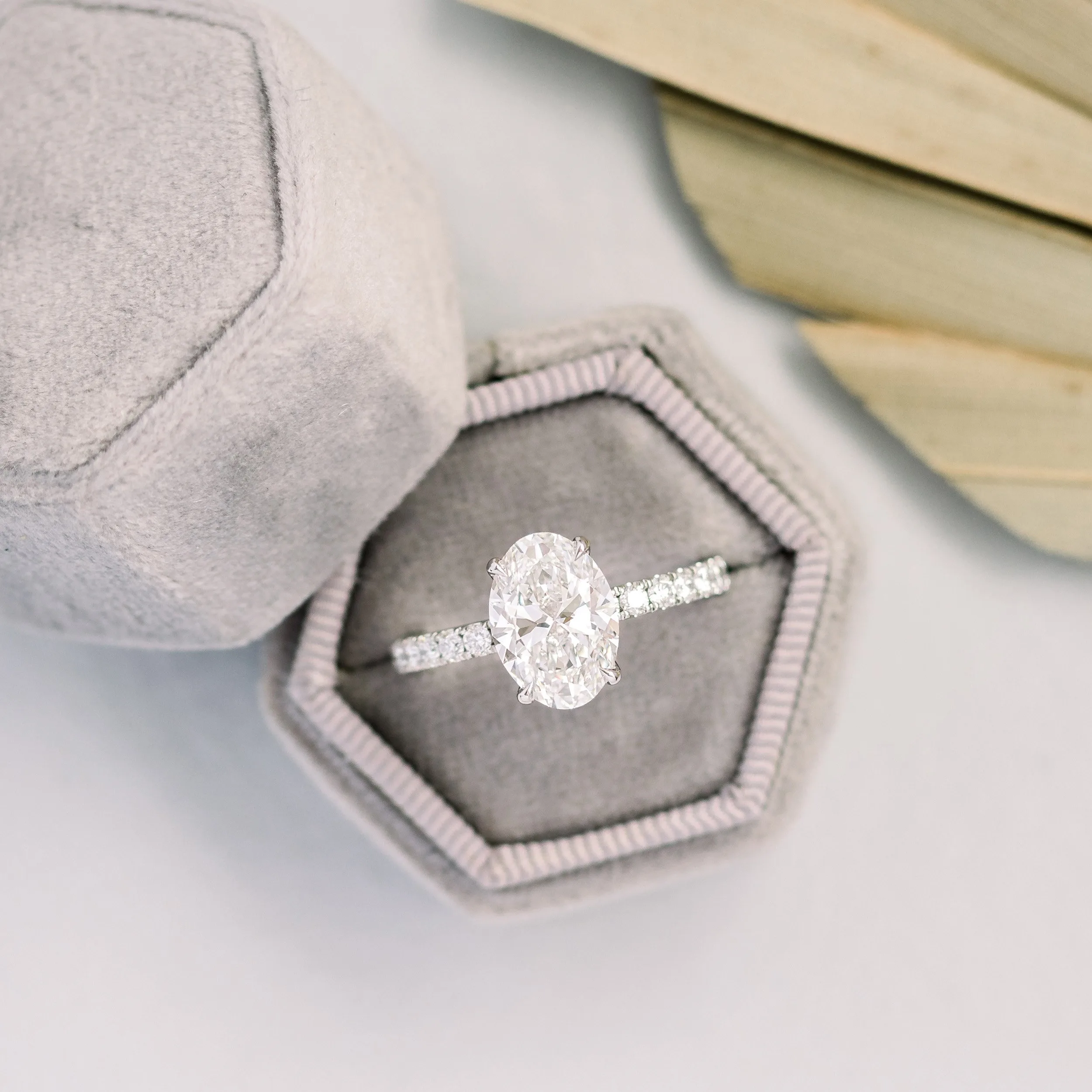 platinum 3.5ct oval cut man made diamond pavé classic engagement ring ada diamonds design ad 343 macro