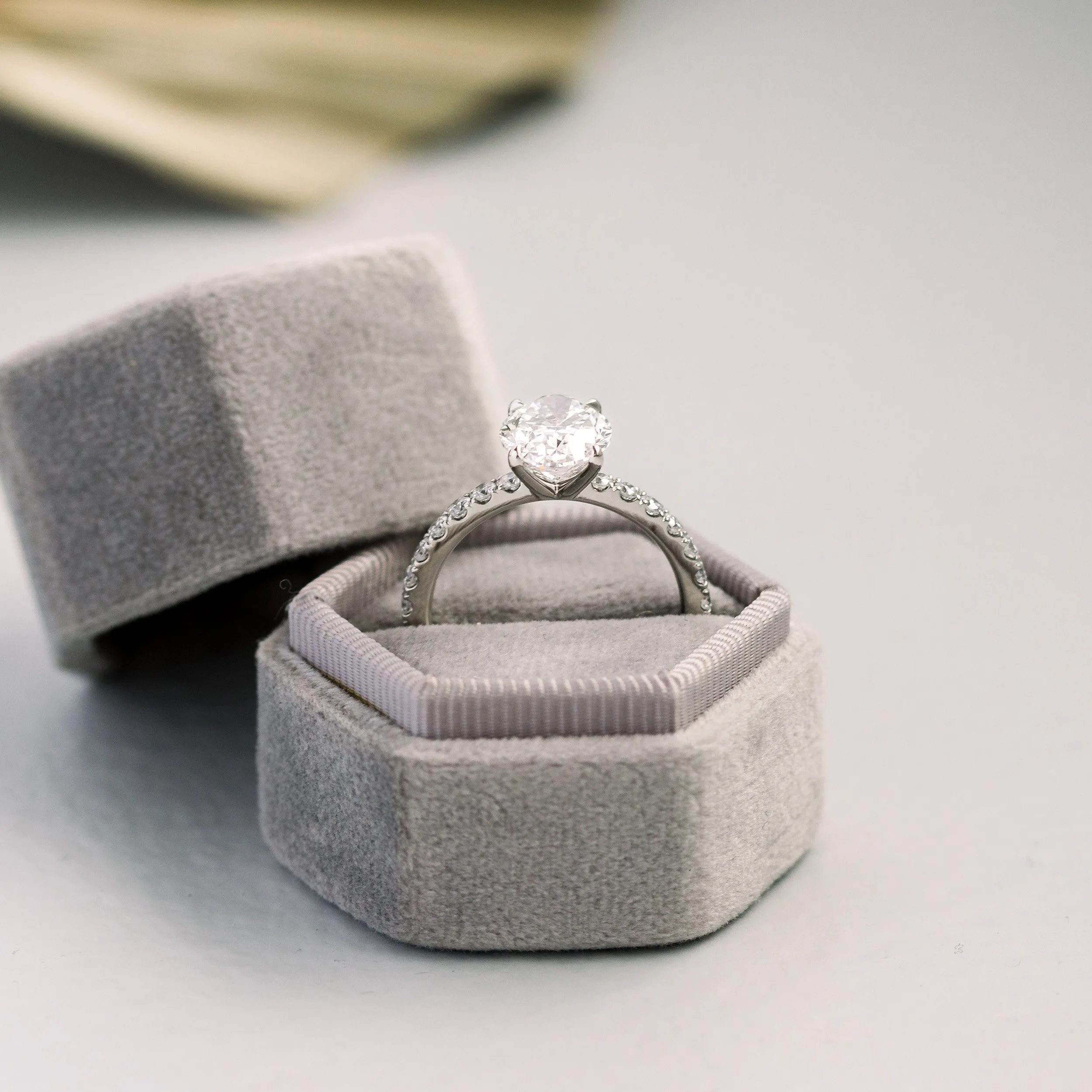 White Gold 3.5ct Oval Pavé Engagement Ring Ada Diamonds Design Ad-343 Profile