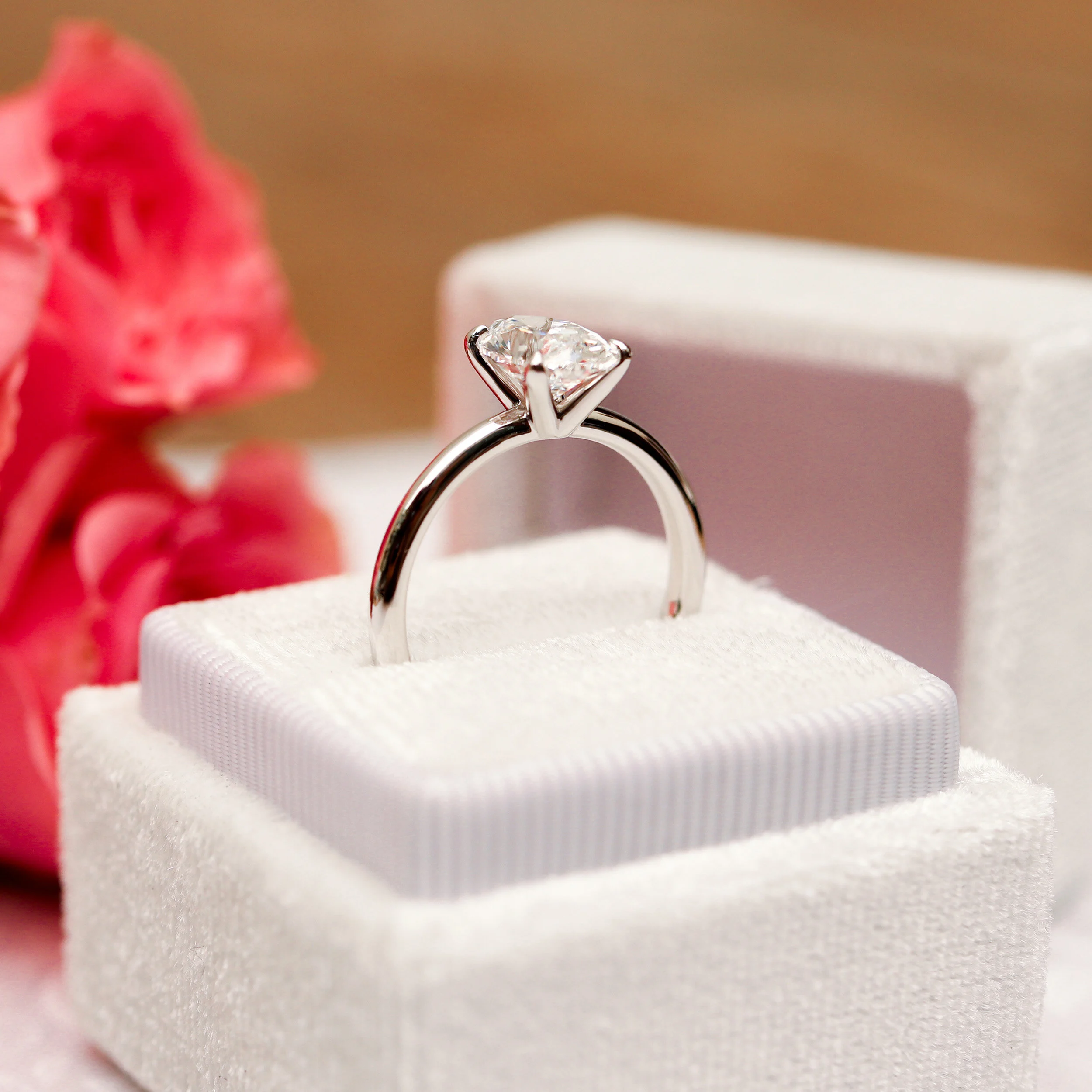 14k White Gold 2ct Oval Lab Diamond Solitaire Engagement Ring Ada Diamonds Design AD-327 Profile