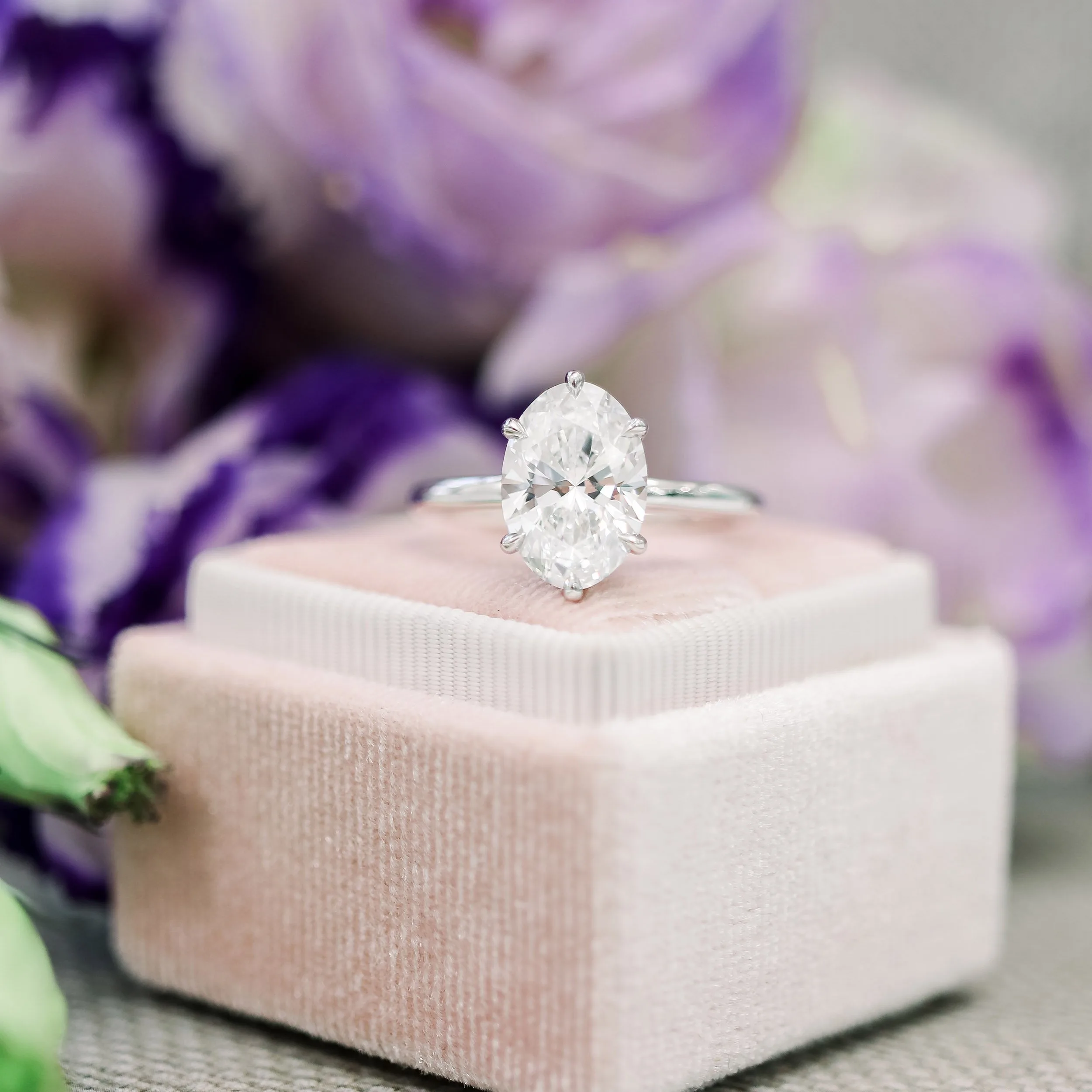 platinum six prong solitaire for oval lab diamond