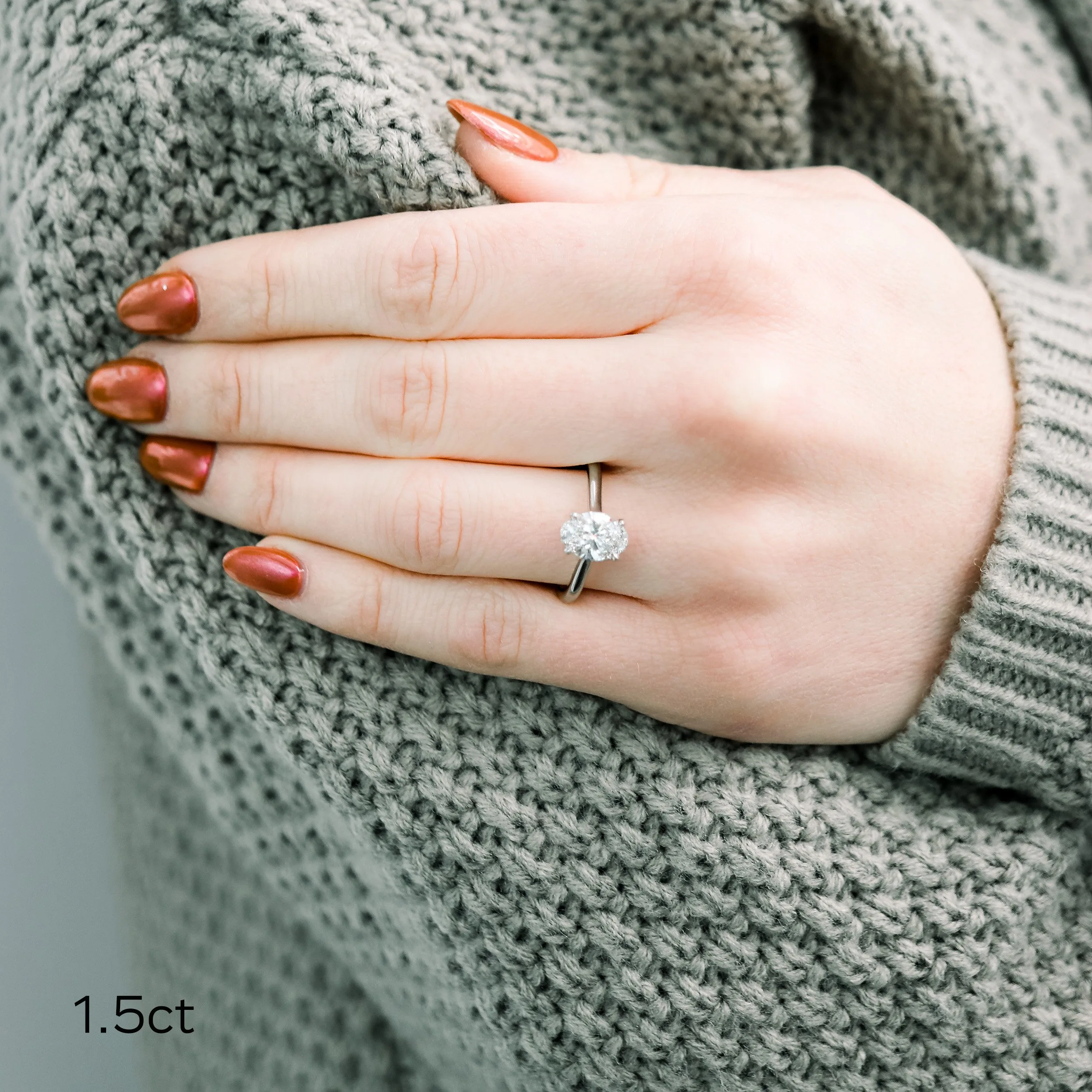 platinum 1.5ct oval lab diamond trellis solitaire engagement ring ada diamonds design ad 328 on model