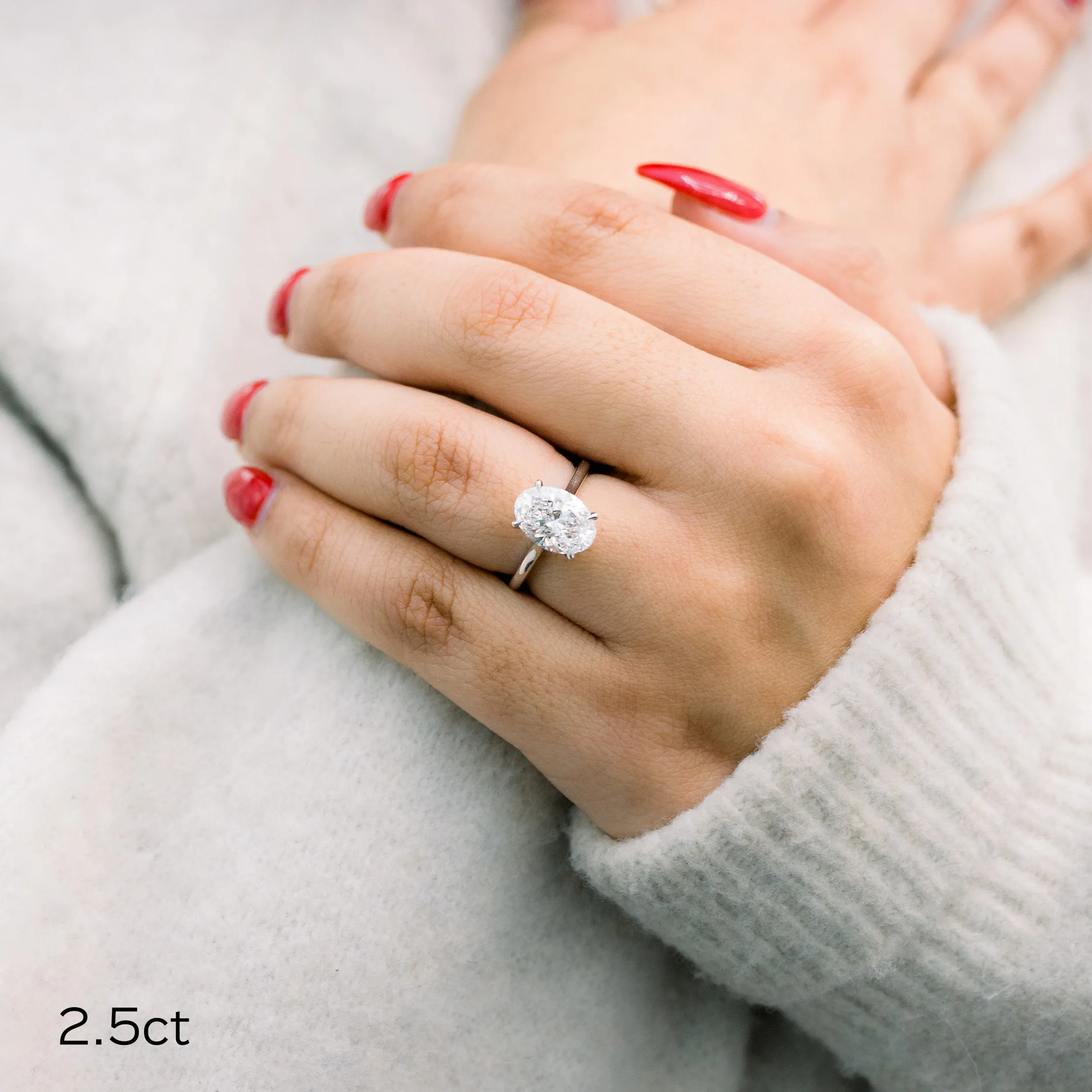 platinum 2.5 carat oval lab created diamond in trellis solitaire engagement ring ada diamonds design ad328