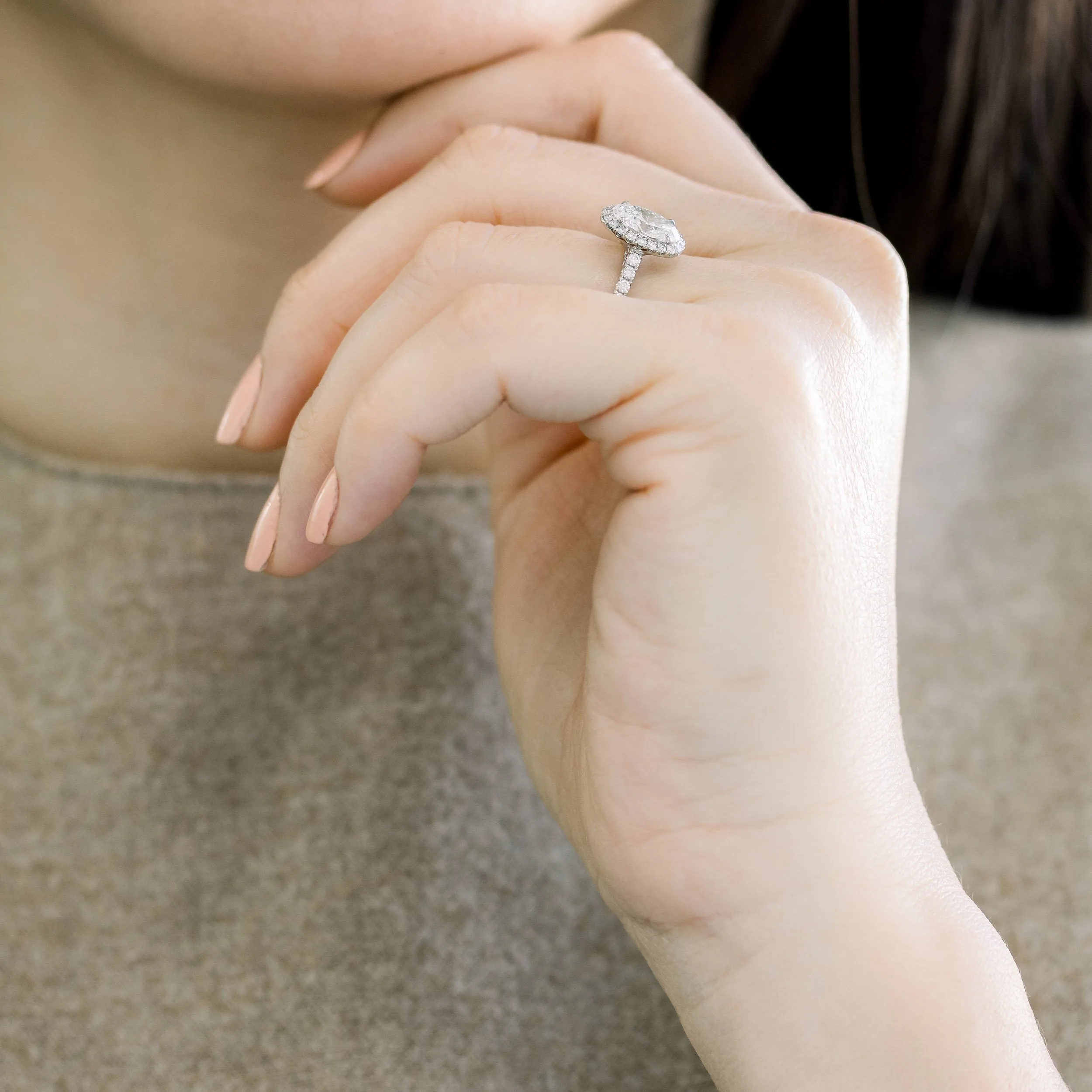 1.25ct oval lab diamond in halo engagement ring setting ada diamonds design ad 303