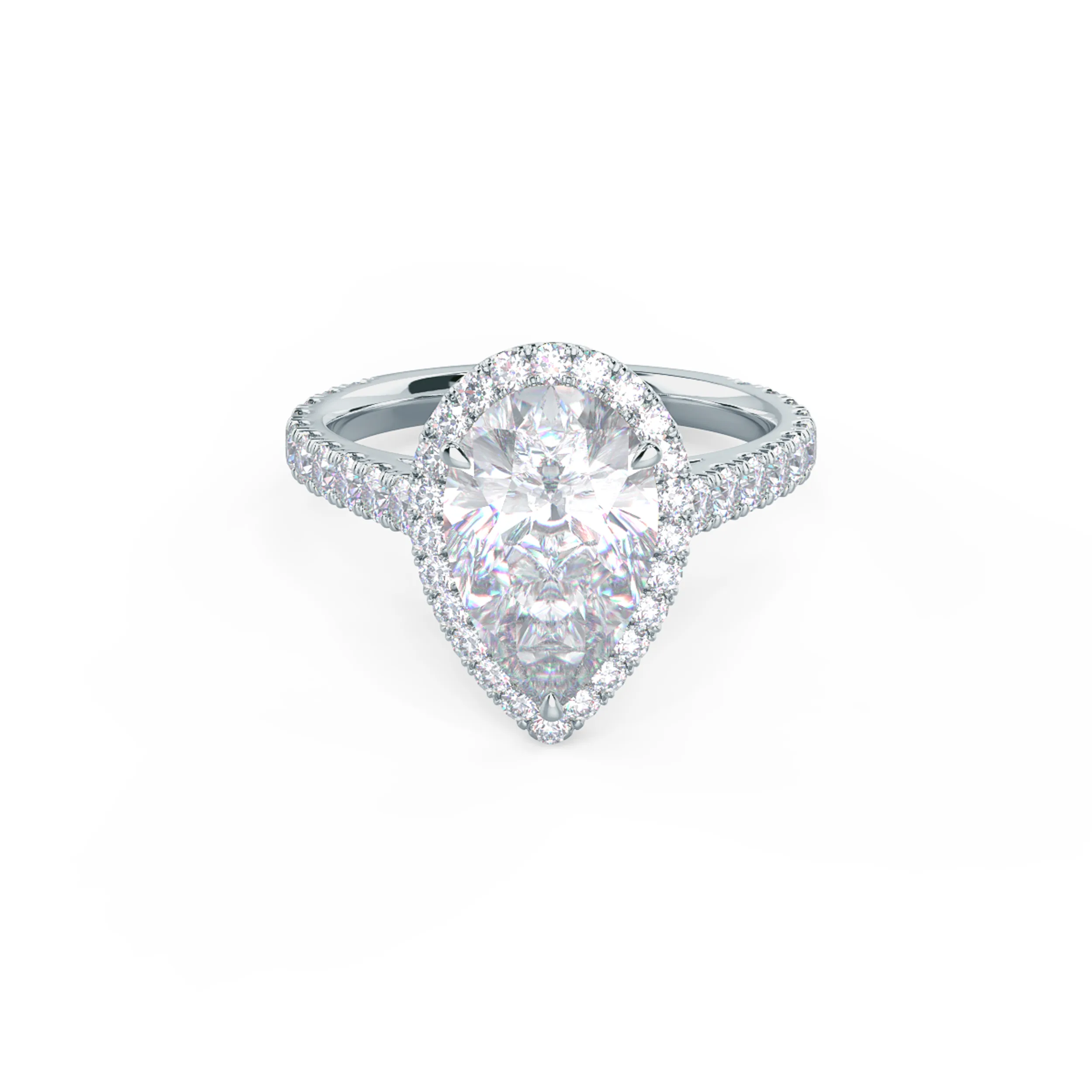 Pear Halo Pavé Diamond Engagement Ring