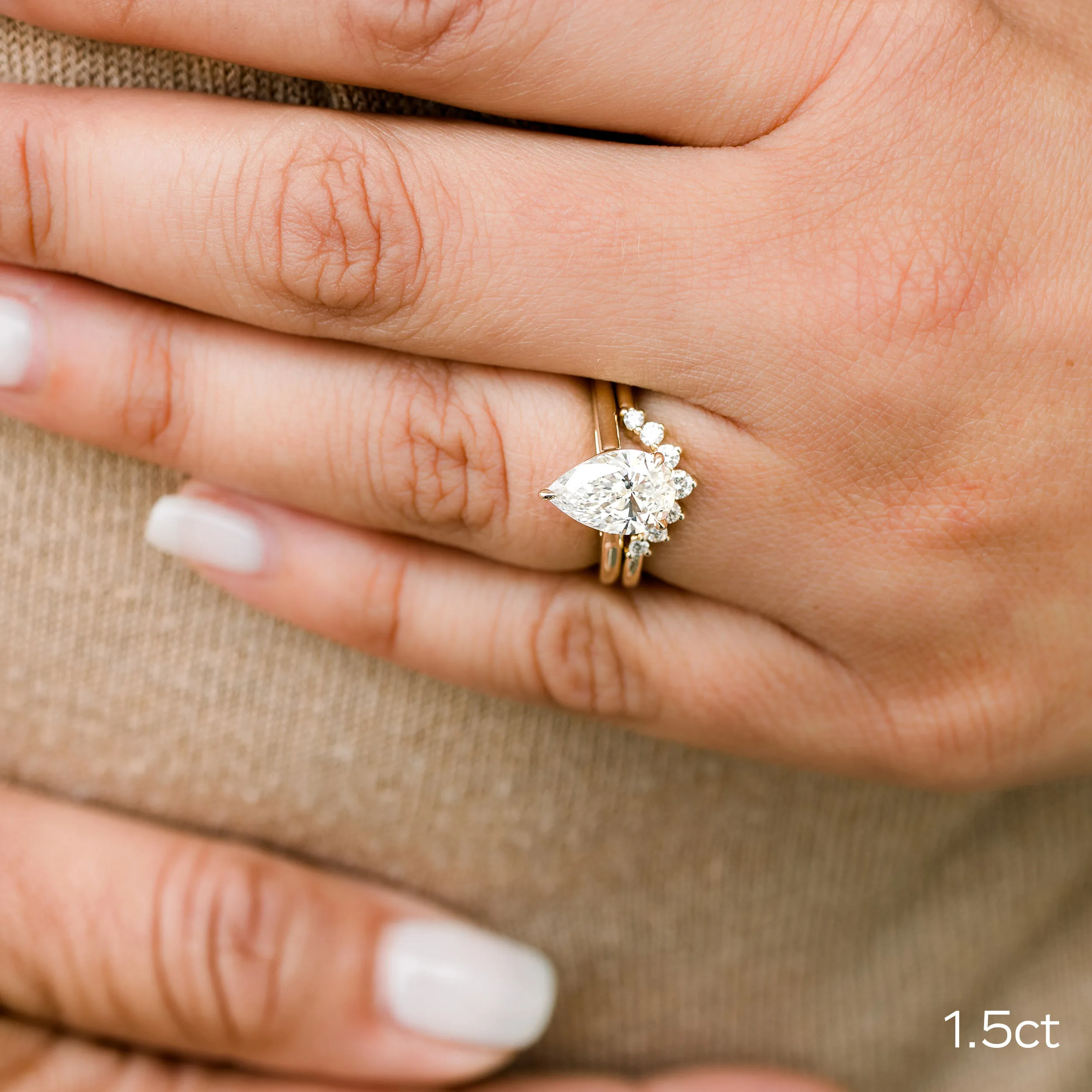 Shanel + Kia Stacked Wedding Ring Set | Pear diamond engagement ring, Pear  diamond engagement, Wedding ring sets