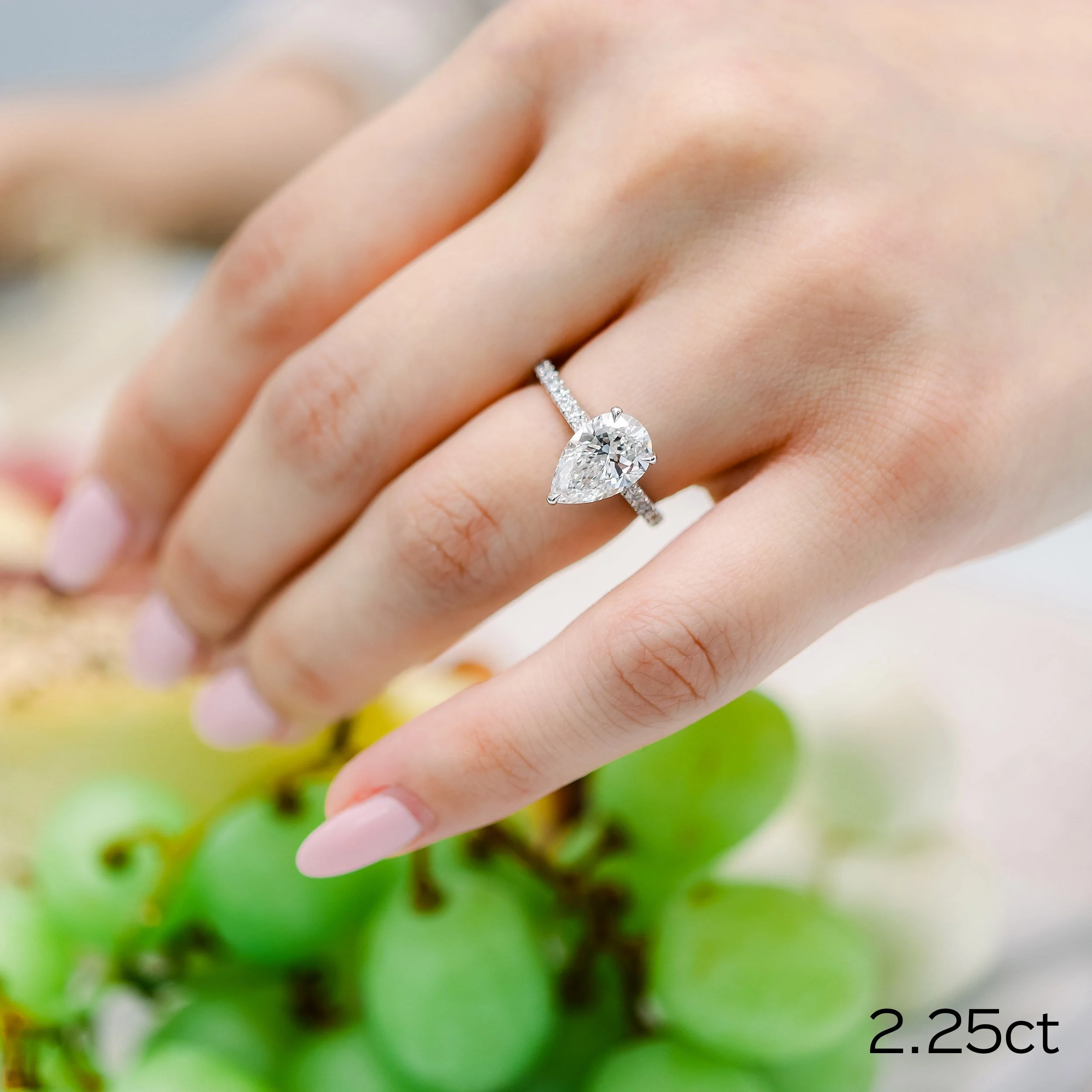2.65 Carats Pear Shape Side Stones Majestic Hidden Halo Diamond Engage –  Benz & Co Diamonds