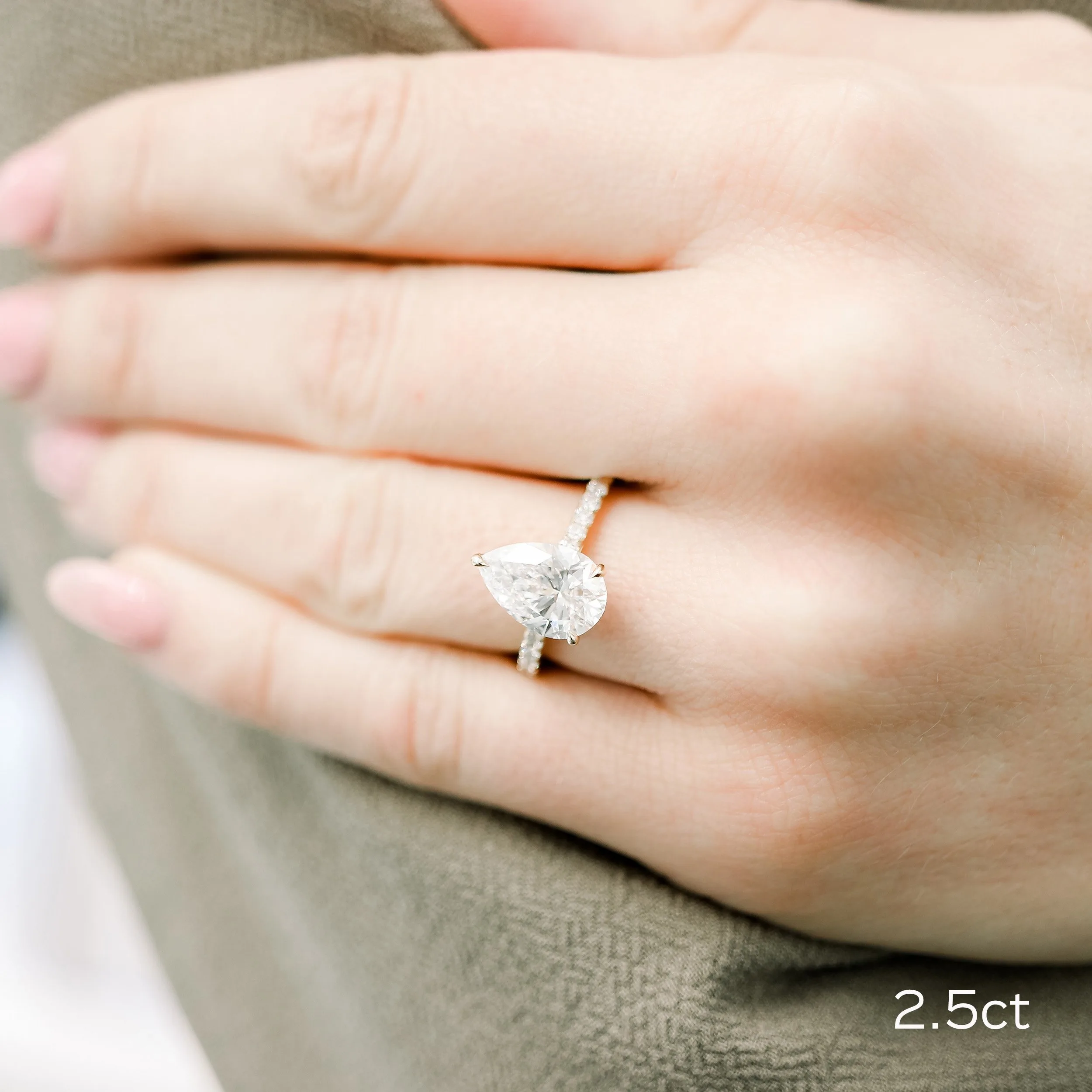 Round Cut Pave Diamond Engagement Ring with Diamonds on the Legs –  Concierge Diamonds