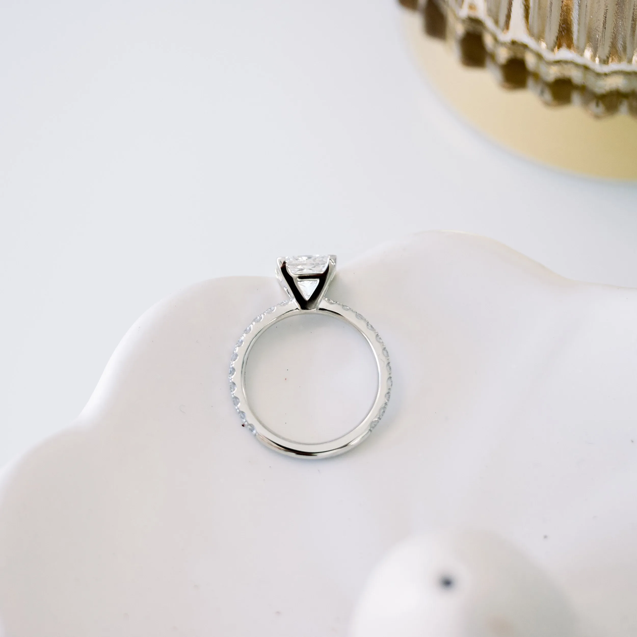 lab diamond engagement ring with princess cut