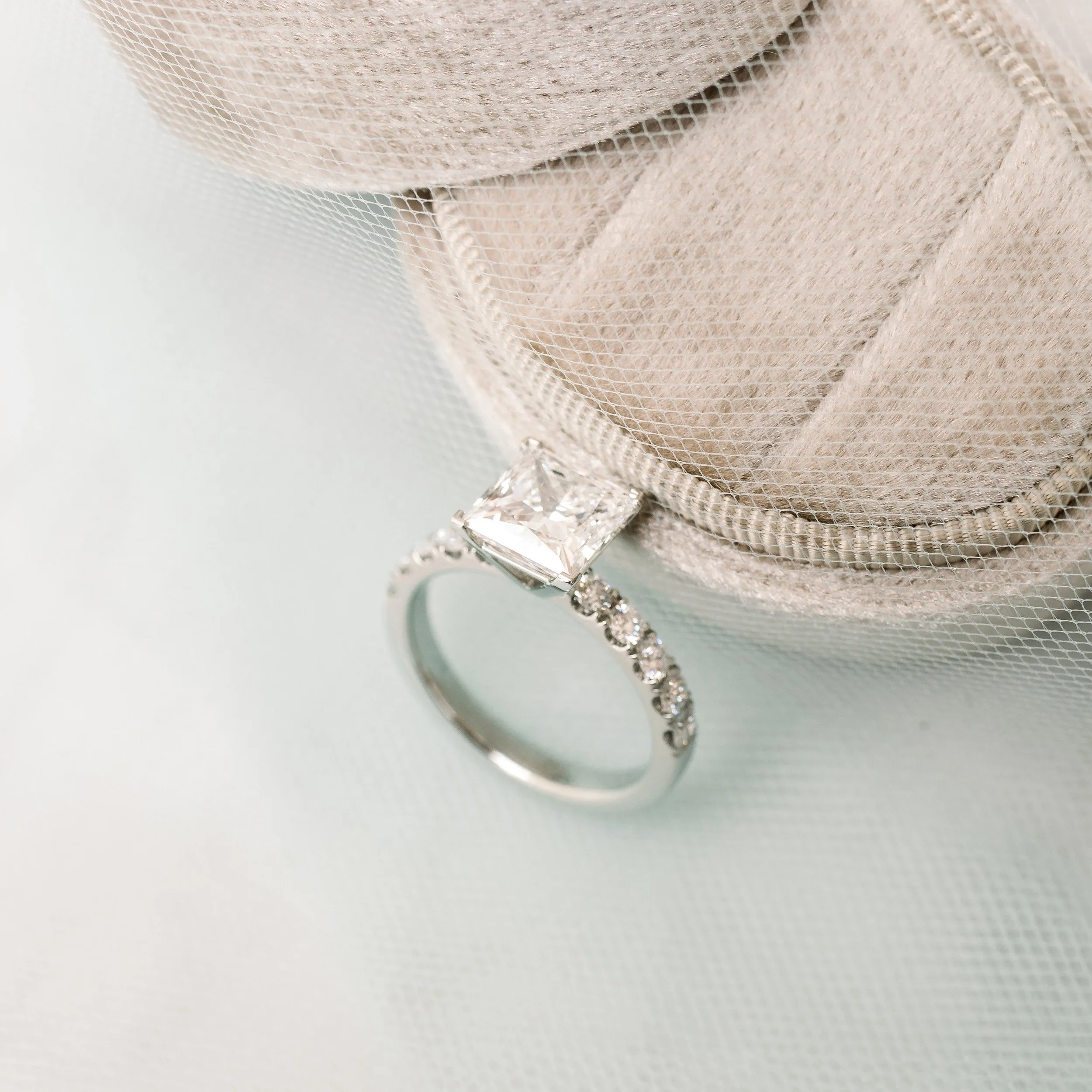 platinum petite four prong pavé 4 carat princess cut lab diamond engagement ring ada diamonds design ad 345