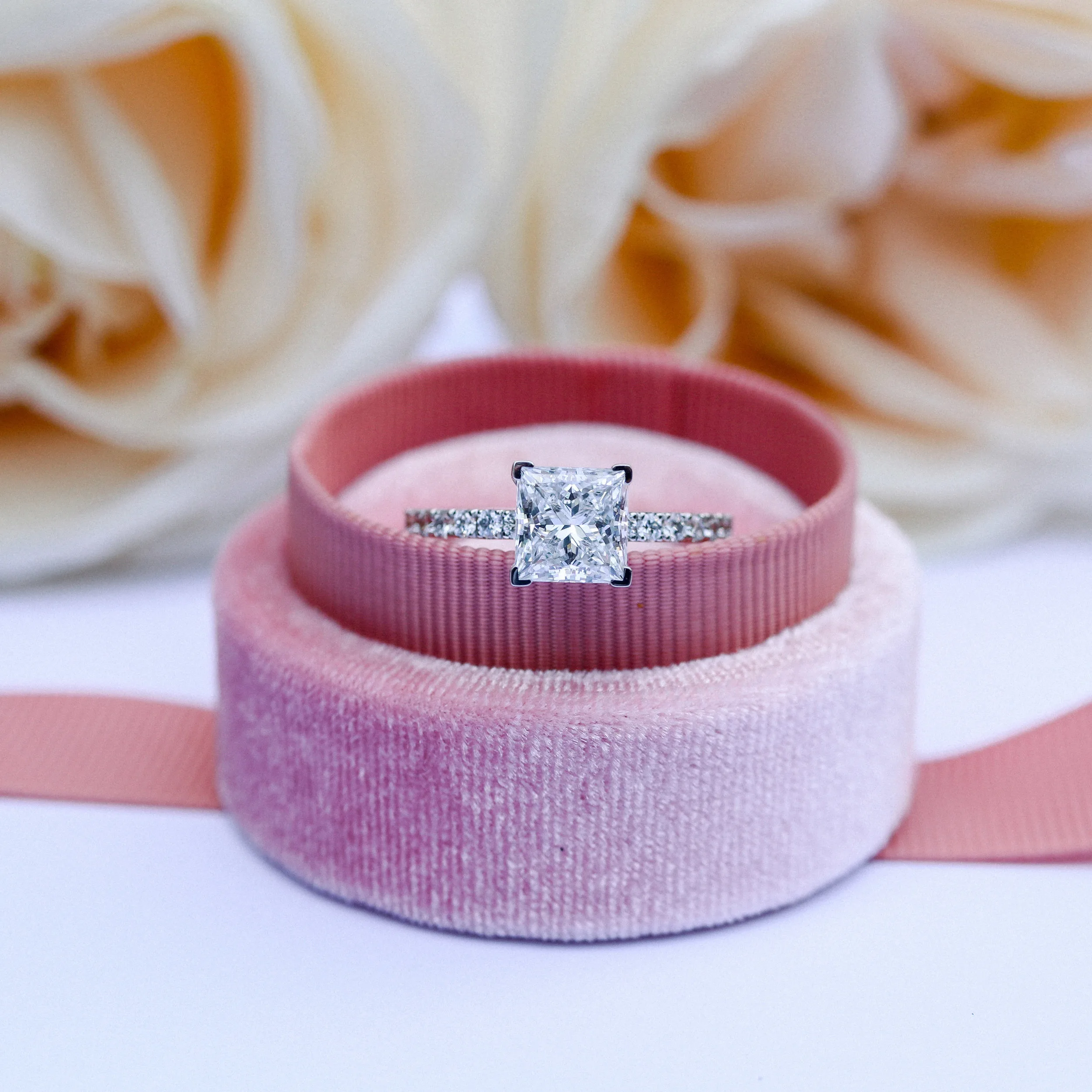 2.0 Carat Princess Cut Lab Created Diamond Engagement Ring AD150