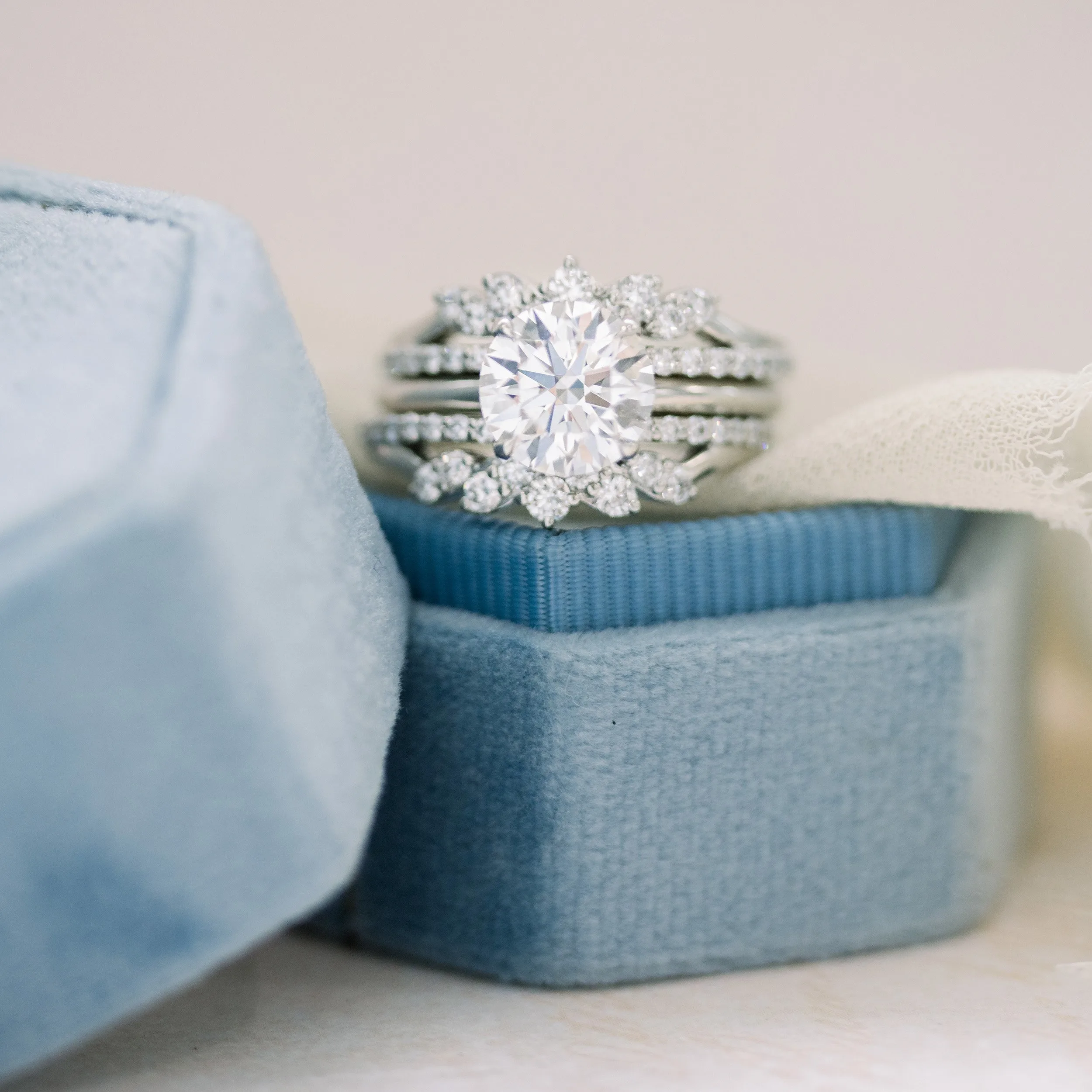 platinum two row custom floral inspired lab diamond wedding band ada diamonds design ad 262 with round lab diamond solitaire ad-066