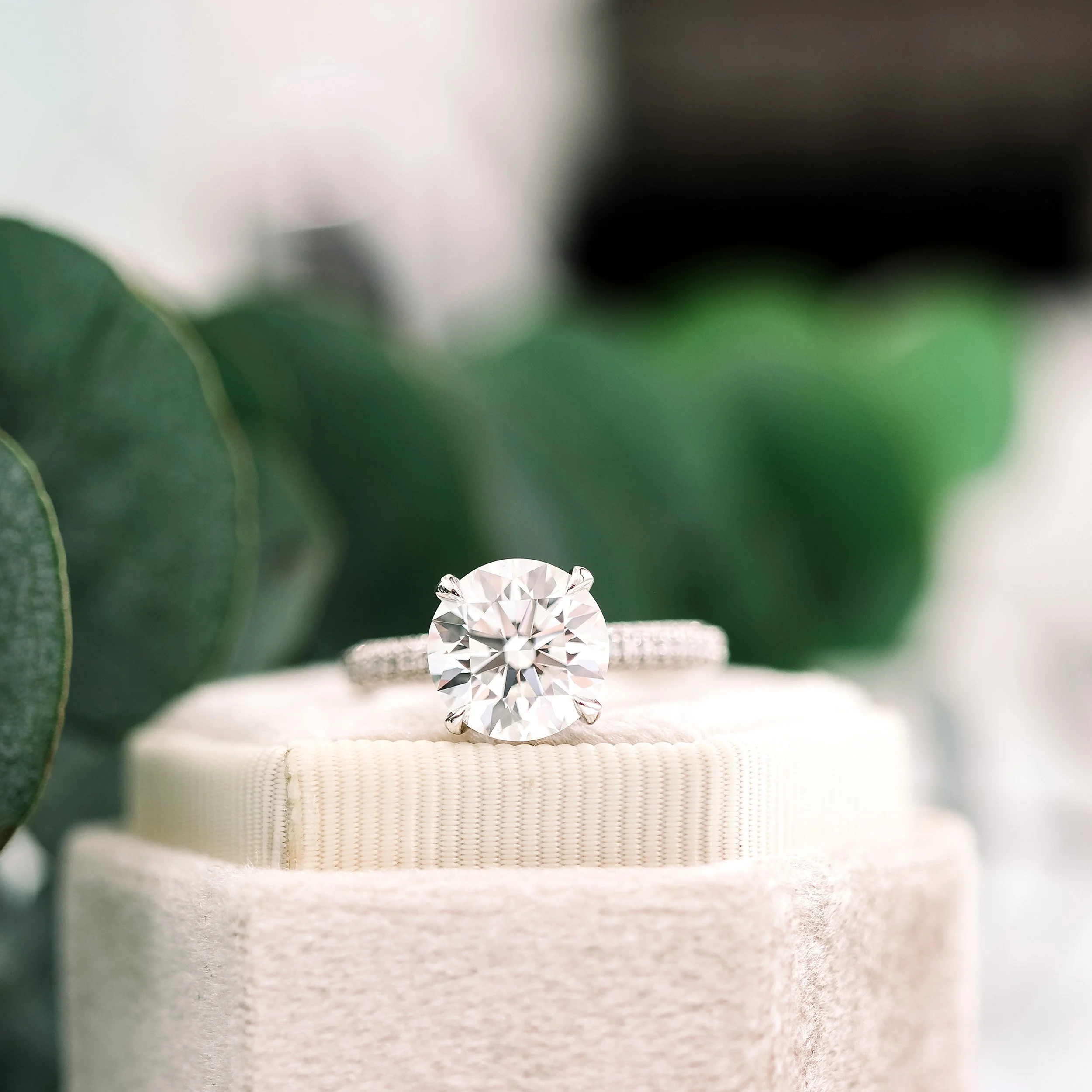 platinum 3.5ct lab created diamond micropavé engagement ring ada diamonds design ad 172
