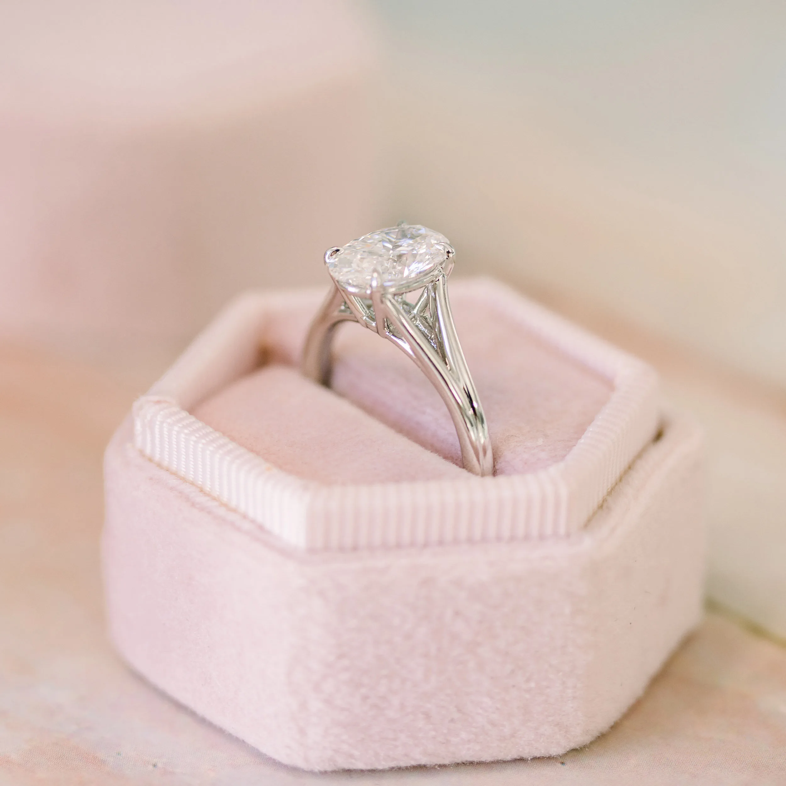 split shank lab diamond engagement ring