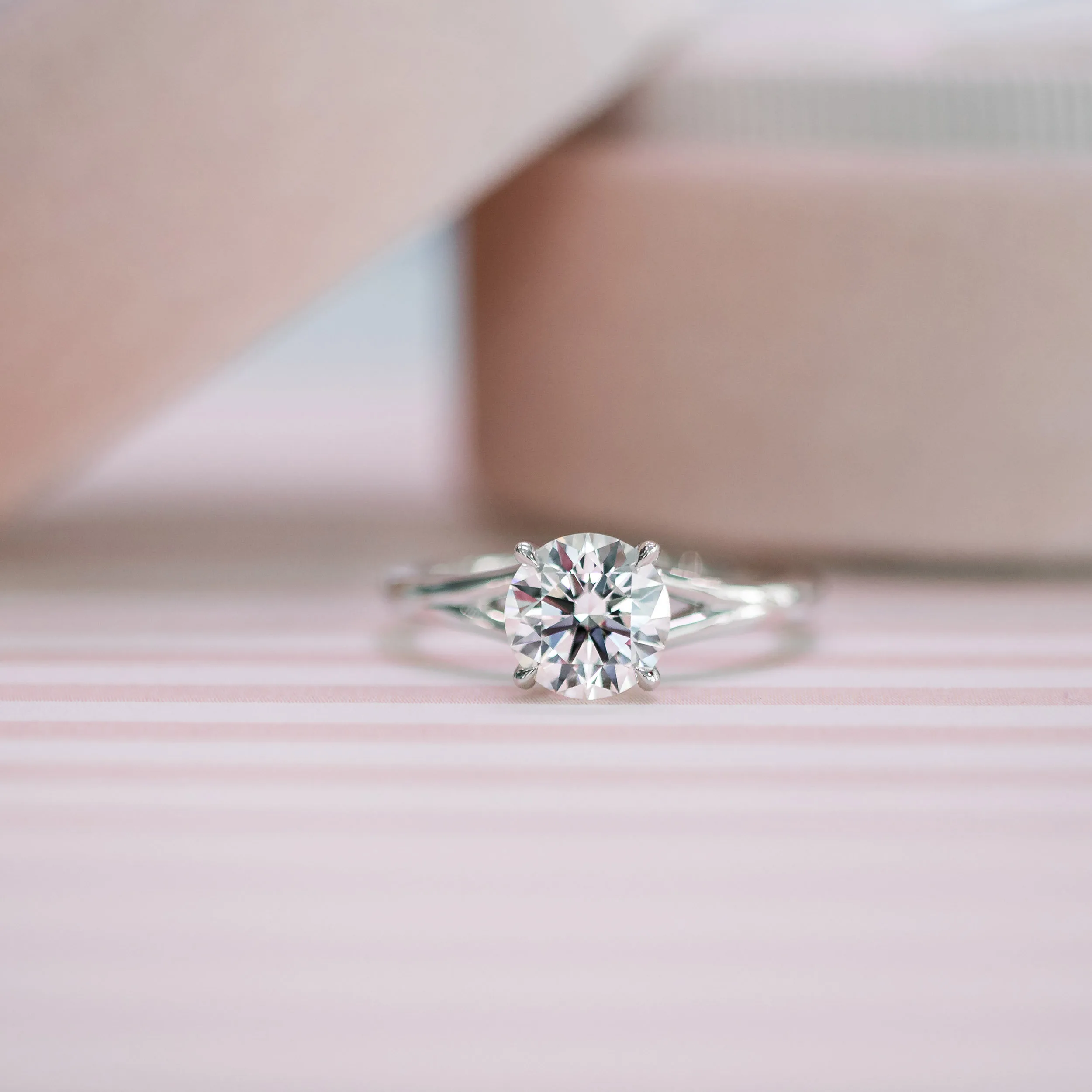 platinum lab created diamond ring