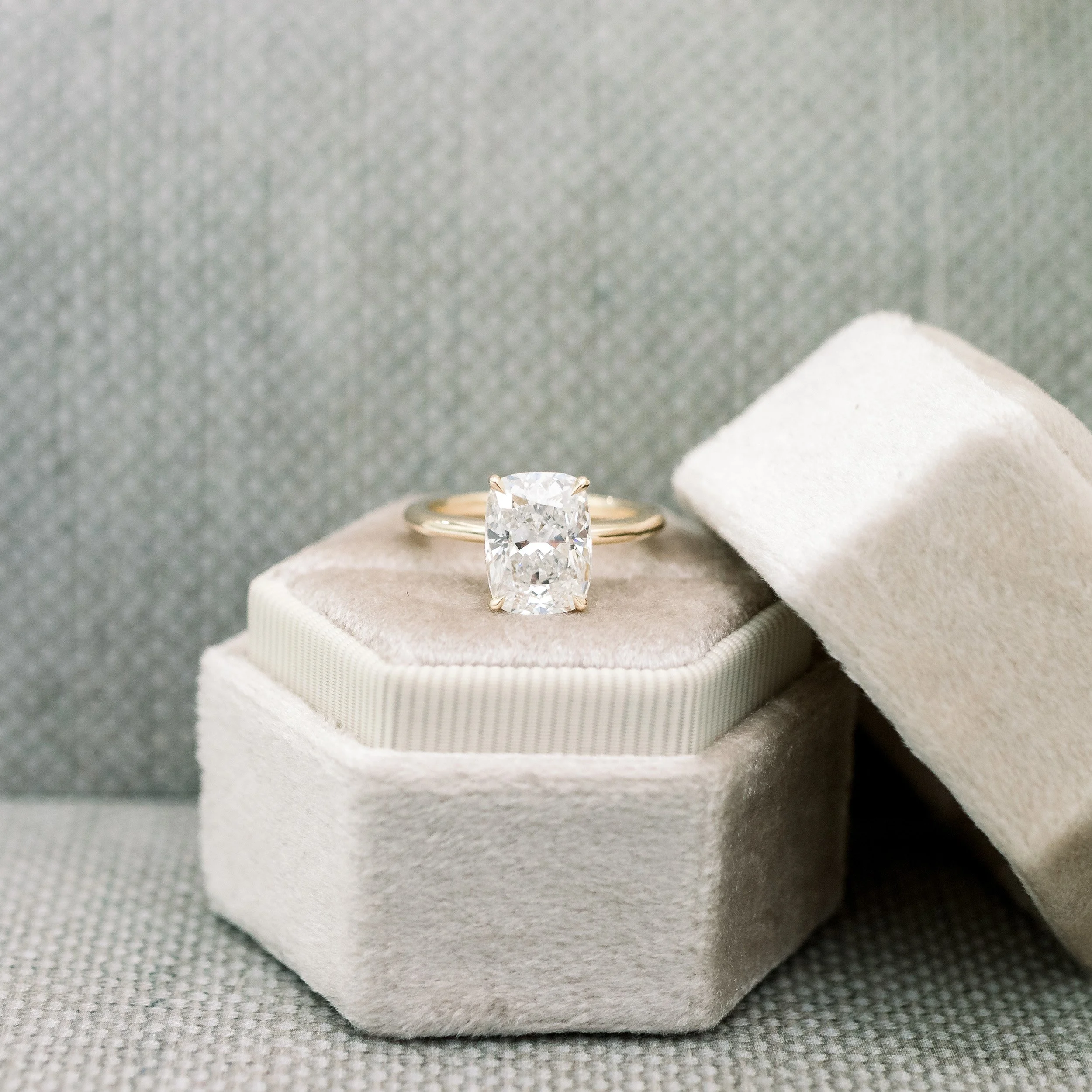 14k yellow gold 3ct cushion cut petite solitaire engagement ring ada diamonds design ad221