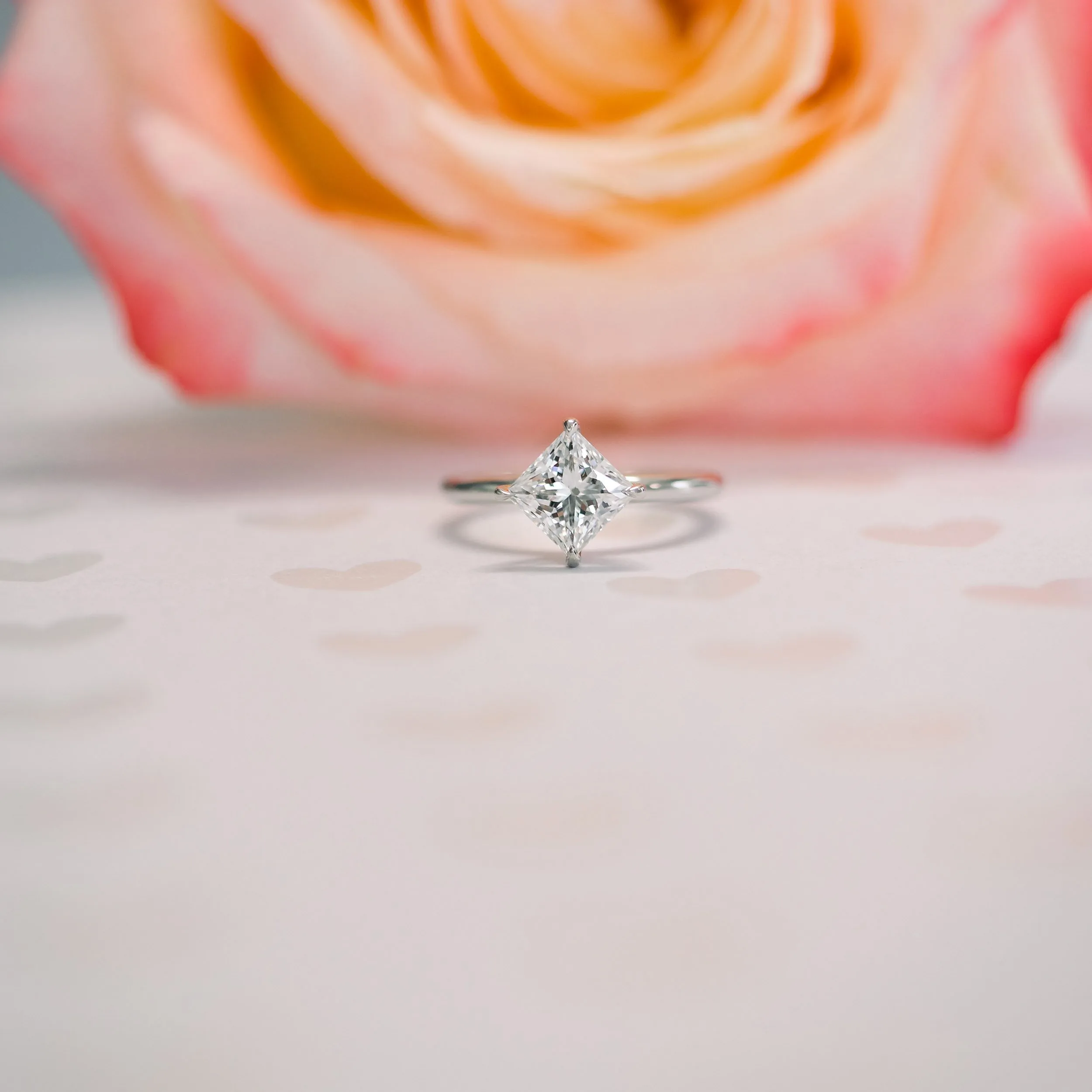 Platinum 1.25 Carat Kite Princess Cut Lab Diamond Solitaire Engagement Ring Ada Diamonds Design Ad-177