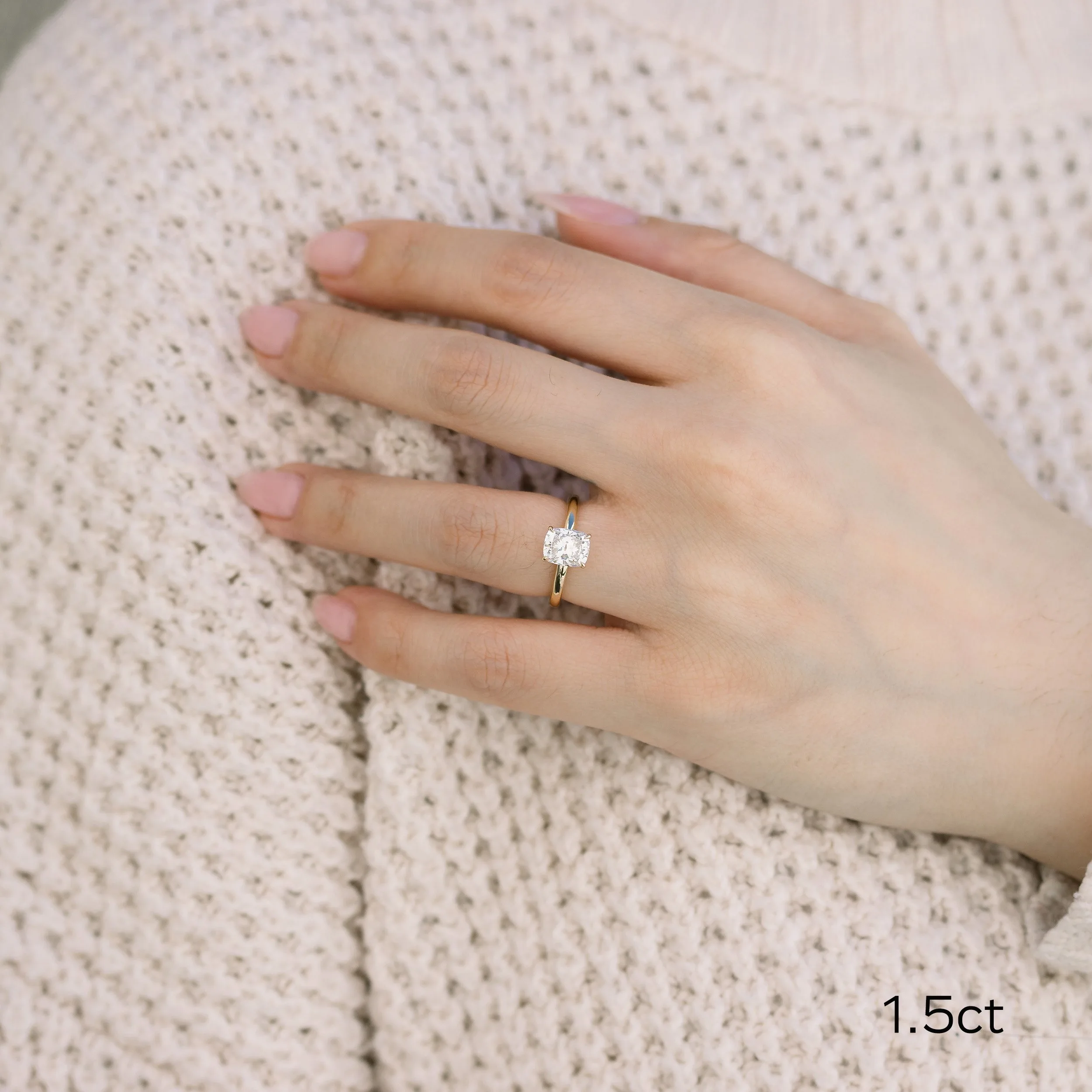 14k yellow gold 1.5ct cushion cut lab diamond solitaire engagement ring ada diamonds design ad 221 on model