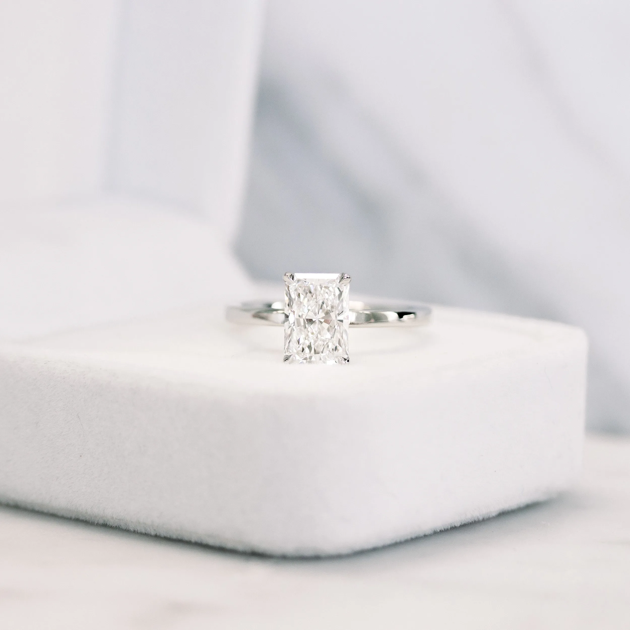 platinum two carat radiant cut lab grown diamond floral solitaire engagement ring ada diamonds design ad 368 macro