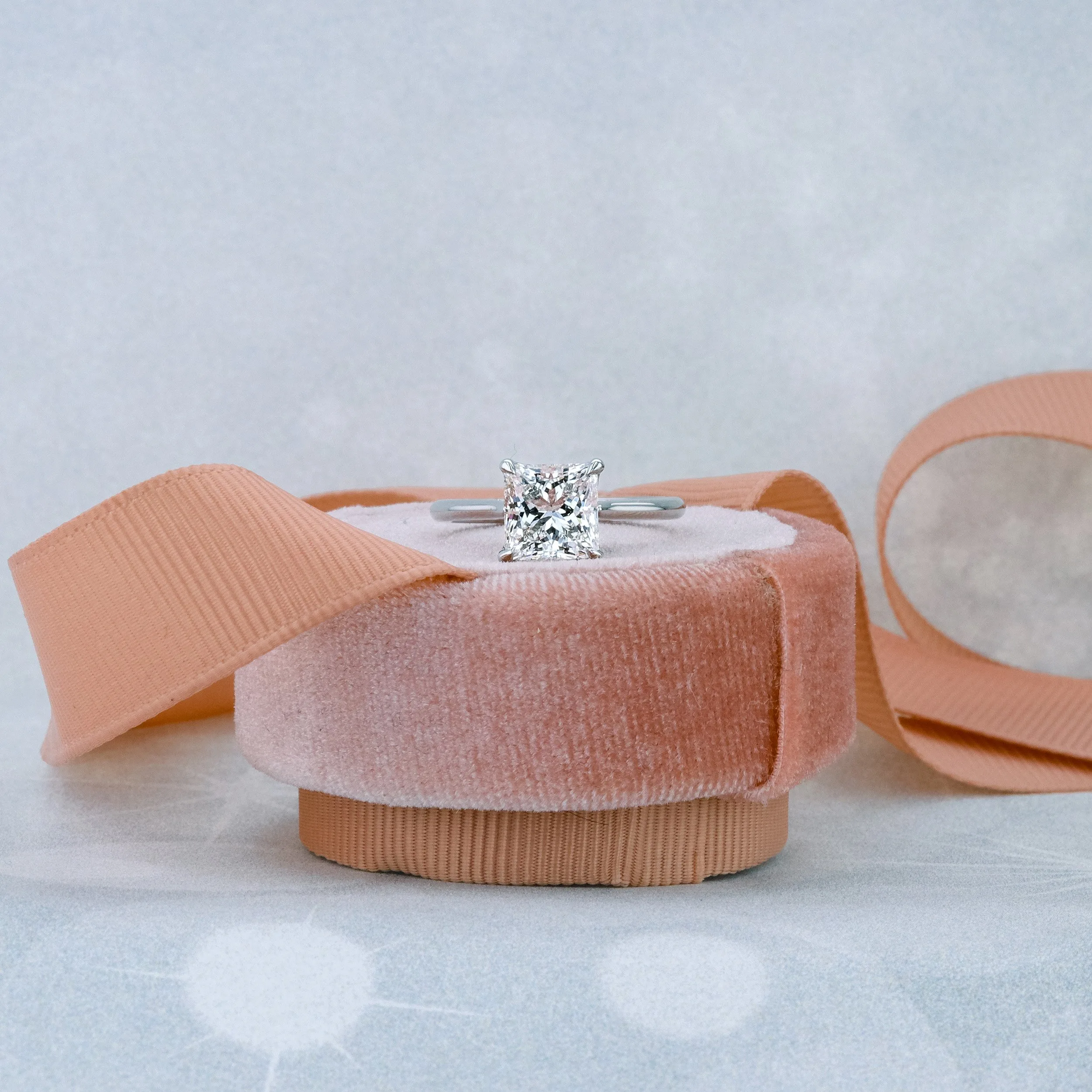 platinum 2.5ct princess cut lab diamond floral inspired solitaire engagement ring ada diamonds design ad 368 macro