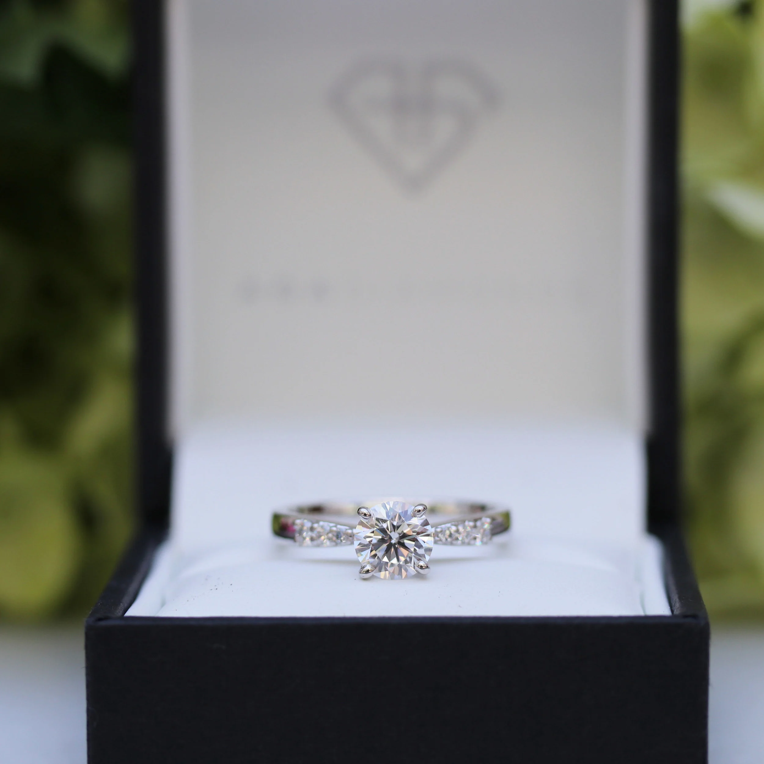 Custom Pave Band Lab Diamond Engagement Ring Design AD-178