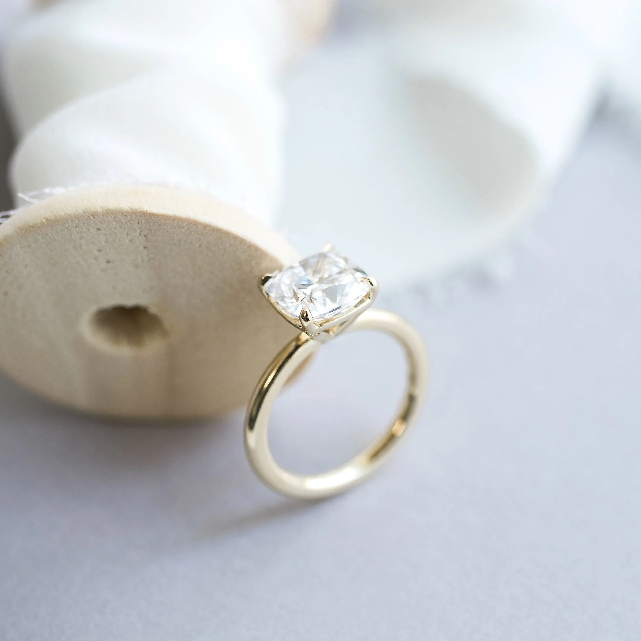 14k yellow gold 2.5ct cushion cut lab diamond solitaire engagement ring ada diamonds design ad 221 profile