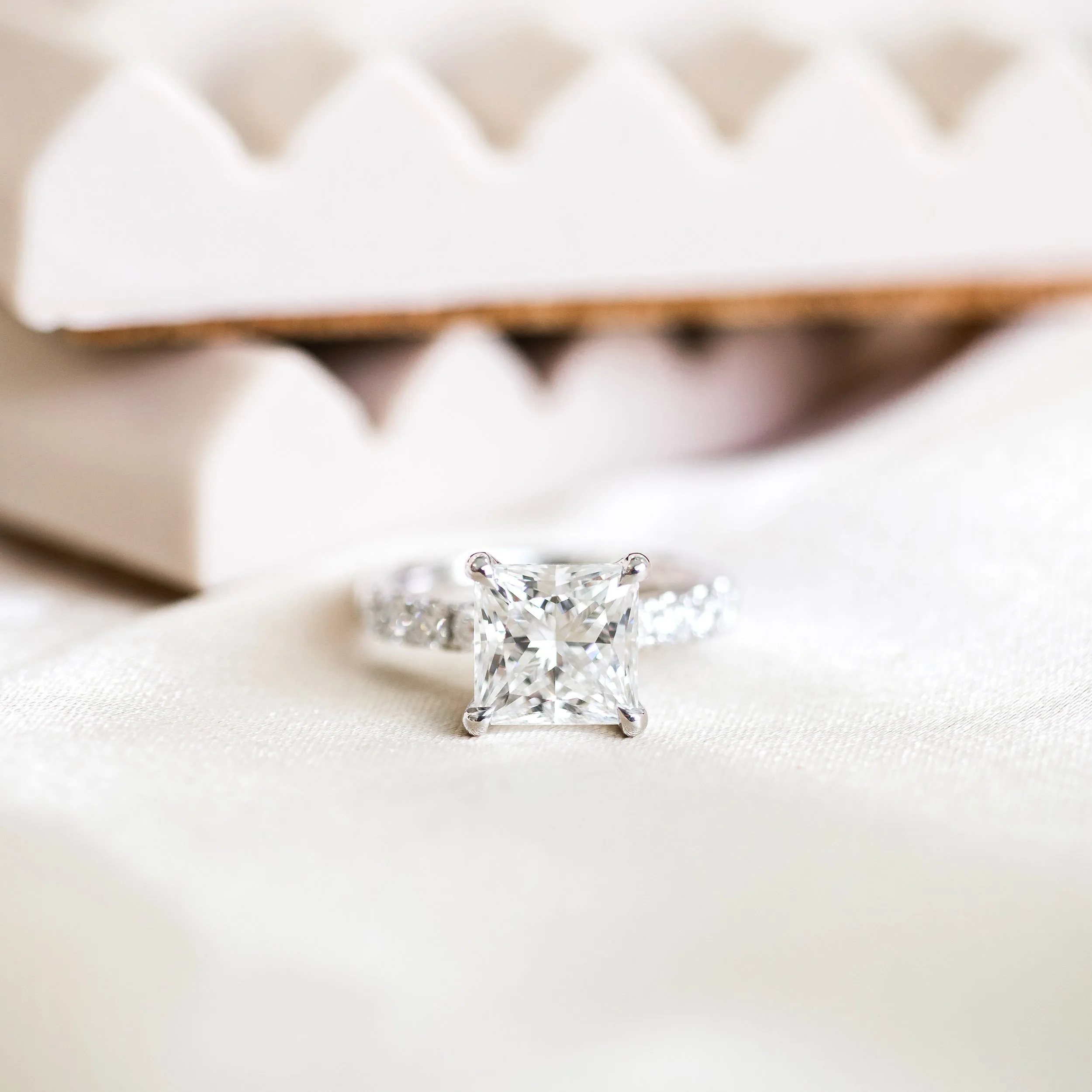 platinum 2.5ct princess cut pavé lab diamond engagement ring ada diamonds design ad 150