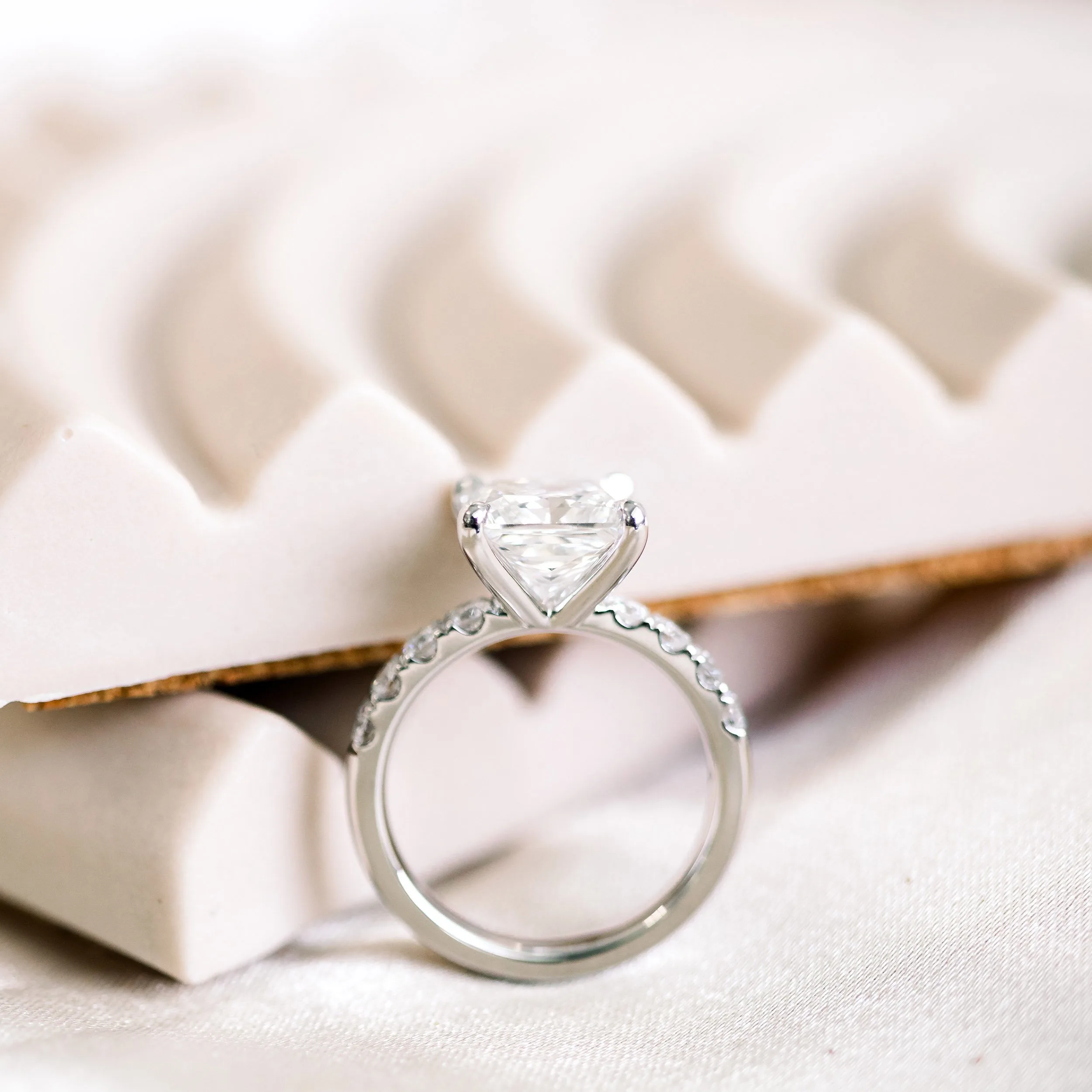 platinum 2.5 carat princess cut lab created diamond engagement ring with classic pavé band ada diamonds design ad 150 profile