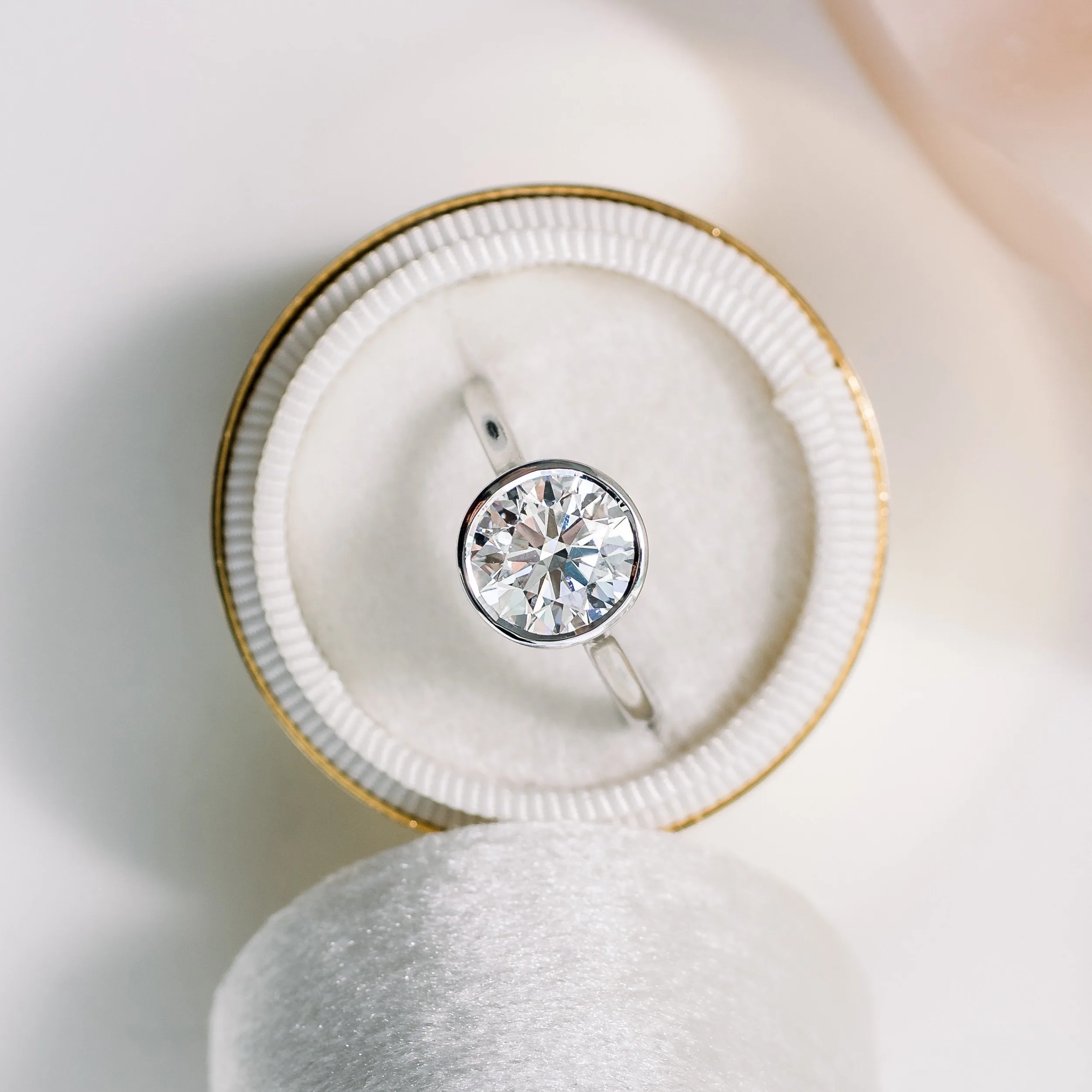 platinum 2.75 carat round lab diamond bezel solitaire engagement ring ada diamonds design ad 148 macro