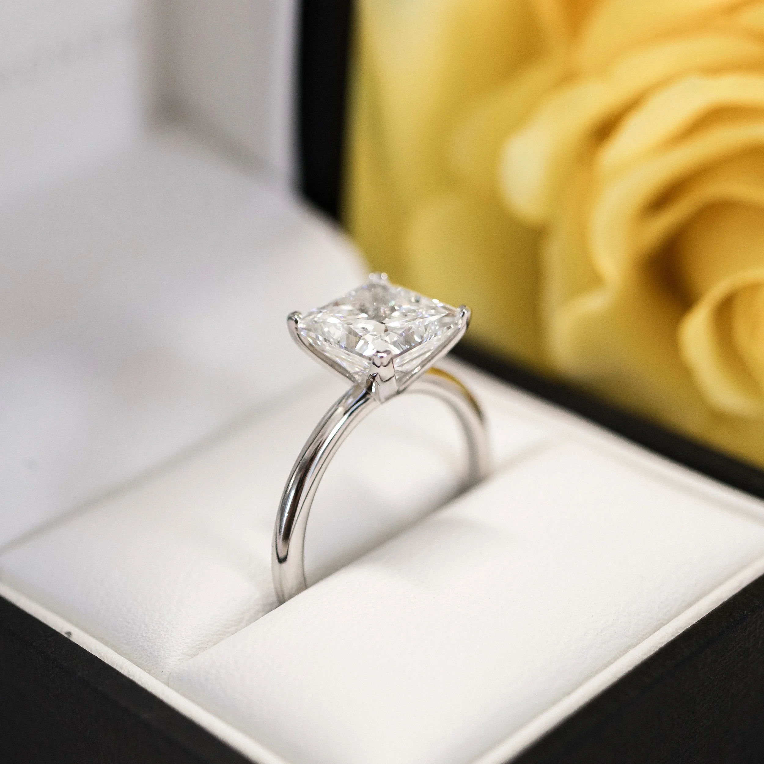 3.5ct princess cut lab diamond solitaire engagement ring platinum ada diamonds design 227
