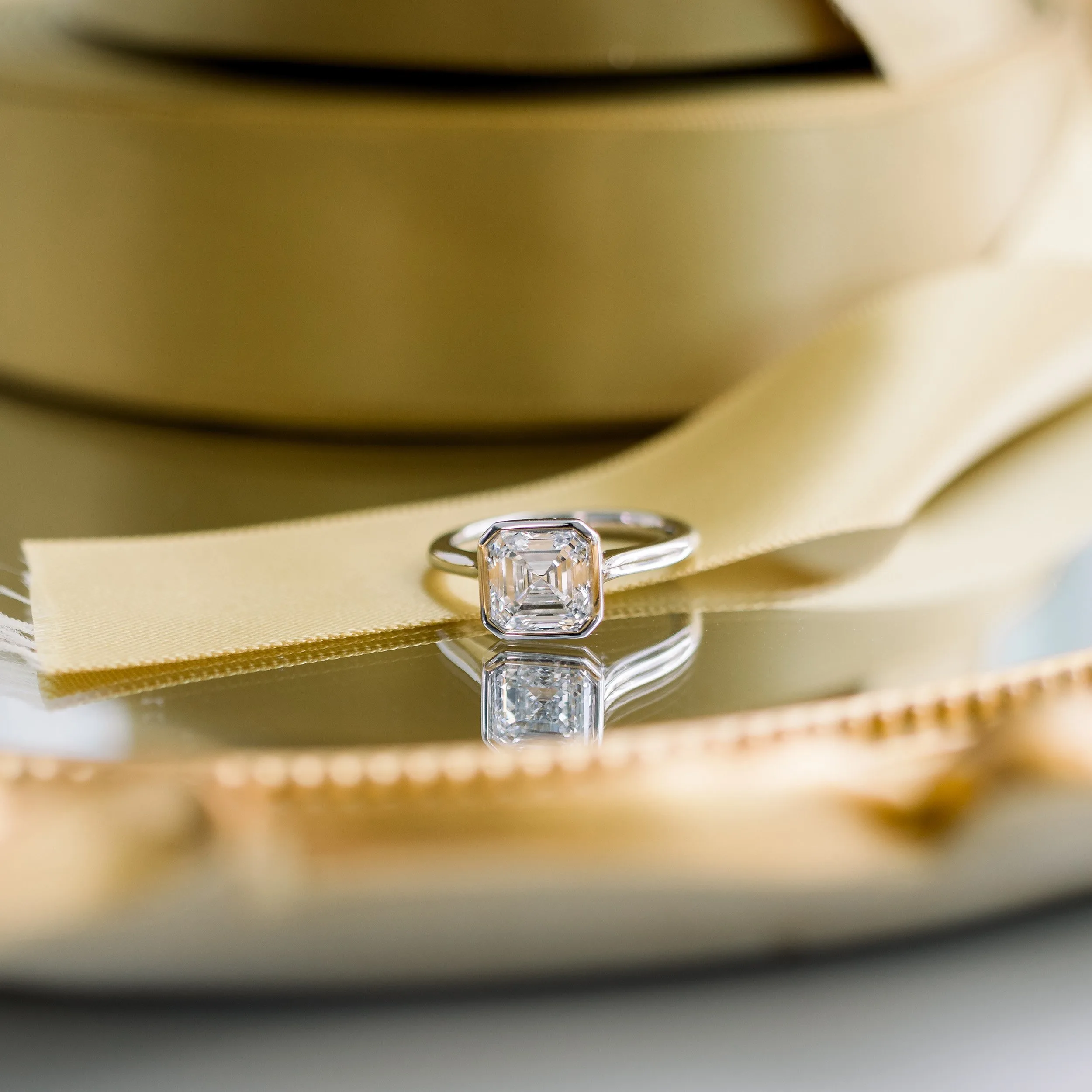 platinum 2.25ct asscher cut bezel set solitaire engagement ring ada diamonds design ad148 macro