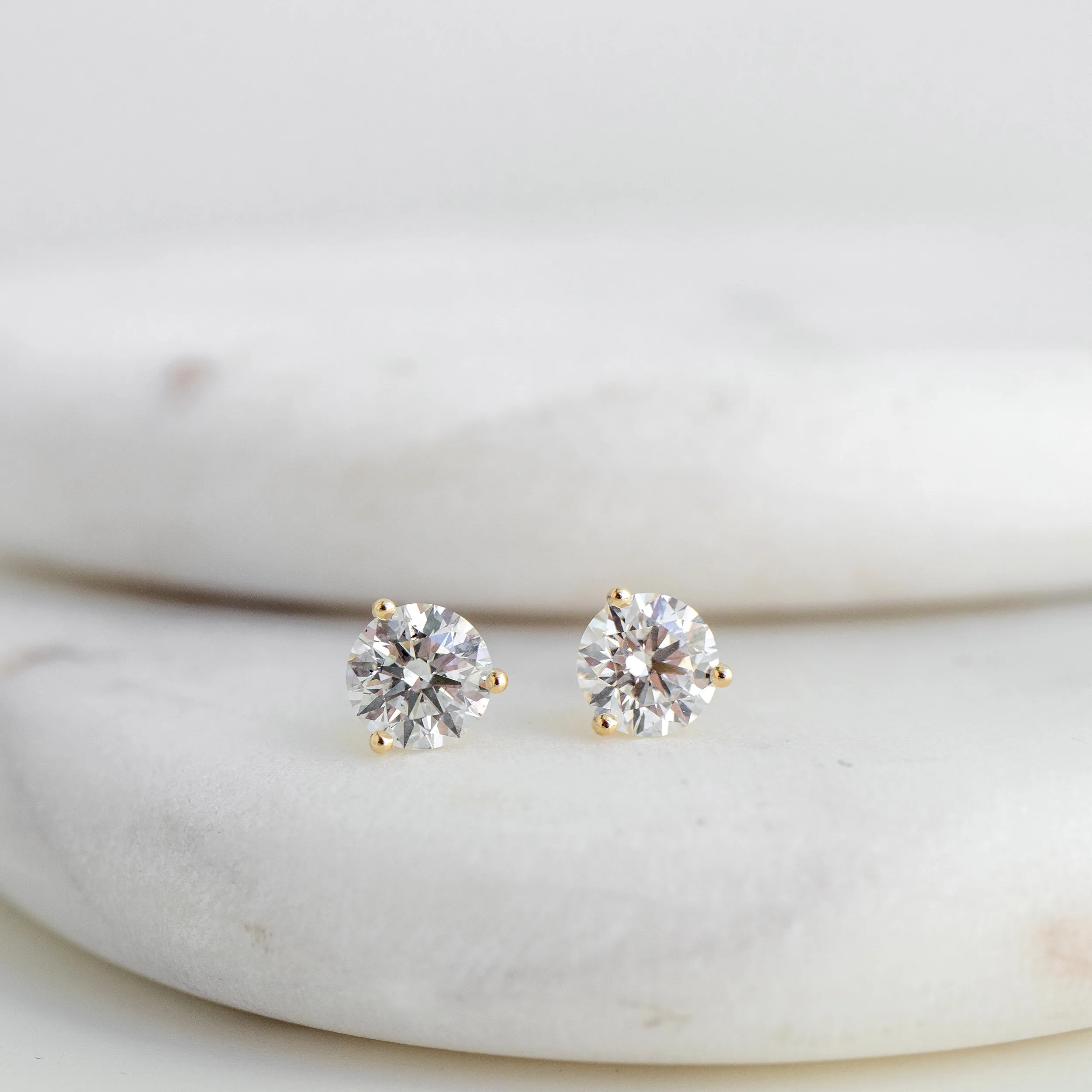 yellow gold 2 carat round lab diamond martini stud earrings ada diamonds design ad 252