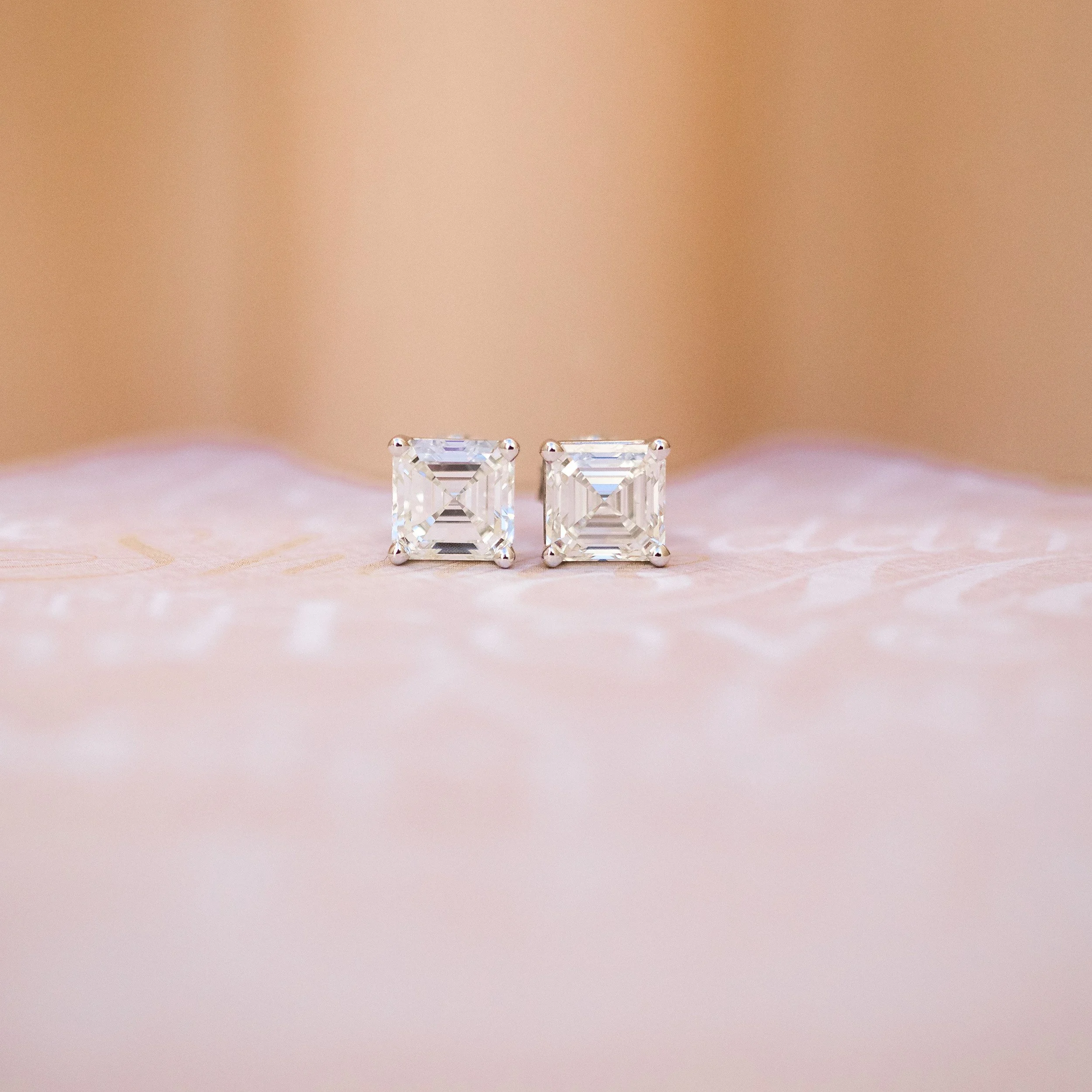 14k white gold 5ct asscher cut stud earrings with lab diamonds ada diamonds design ad 288