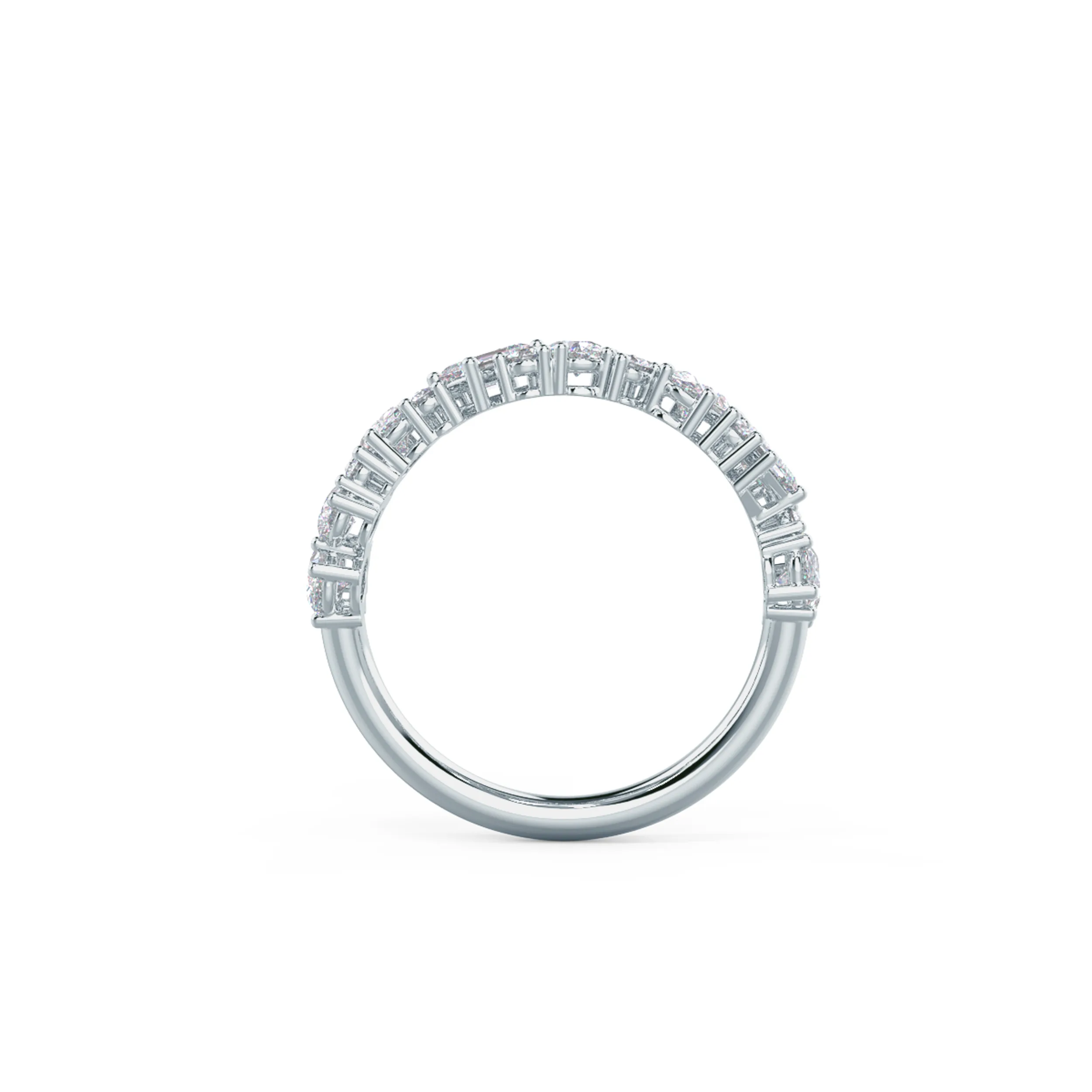 High Quality 1.25 Carat Diamonds Cassie Half Band in 18k White Gold (Profile View)