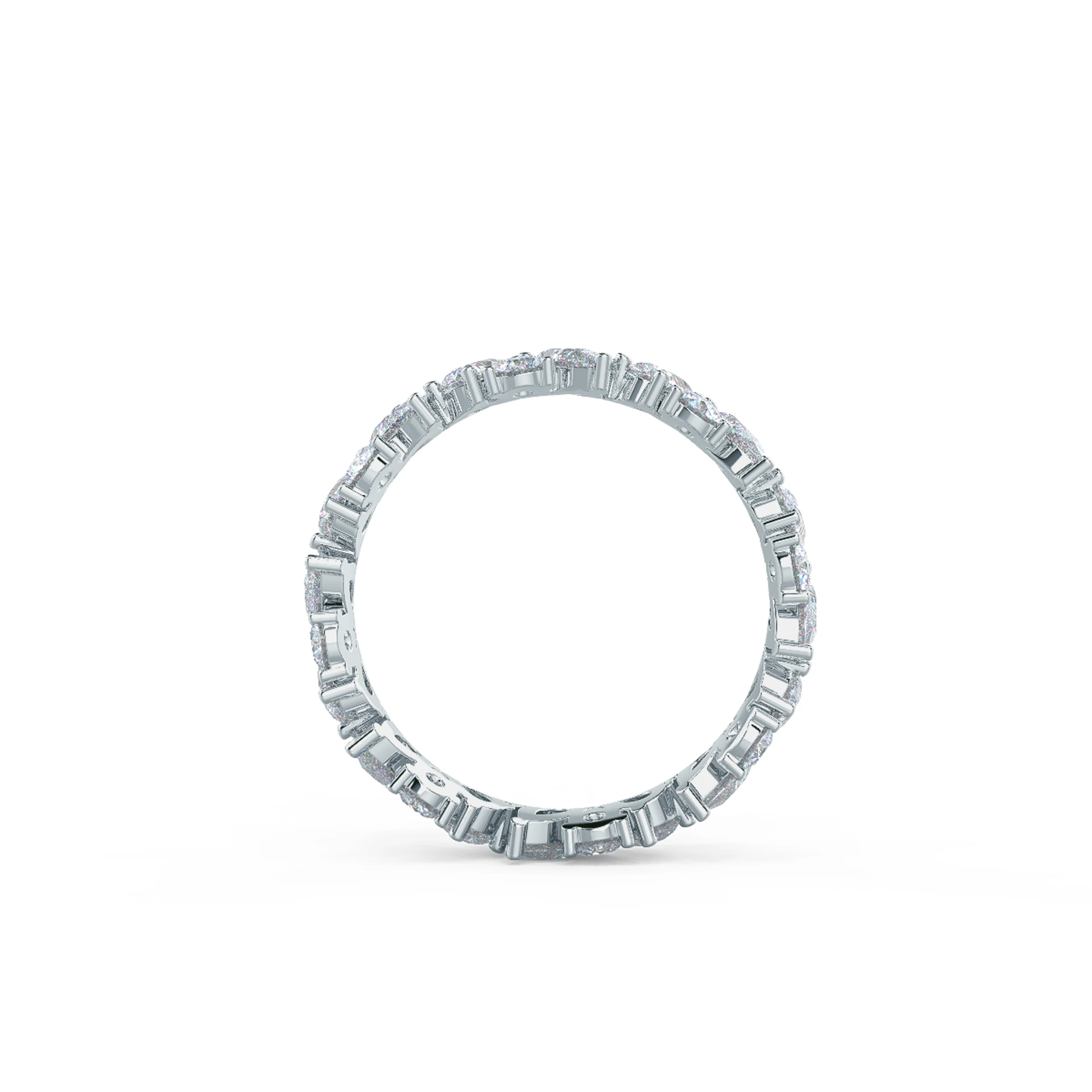 18k White Gold Theresa Eternity Band with 2.2 ctw lab diamonds (Profile View)