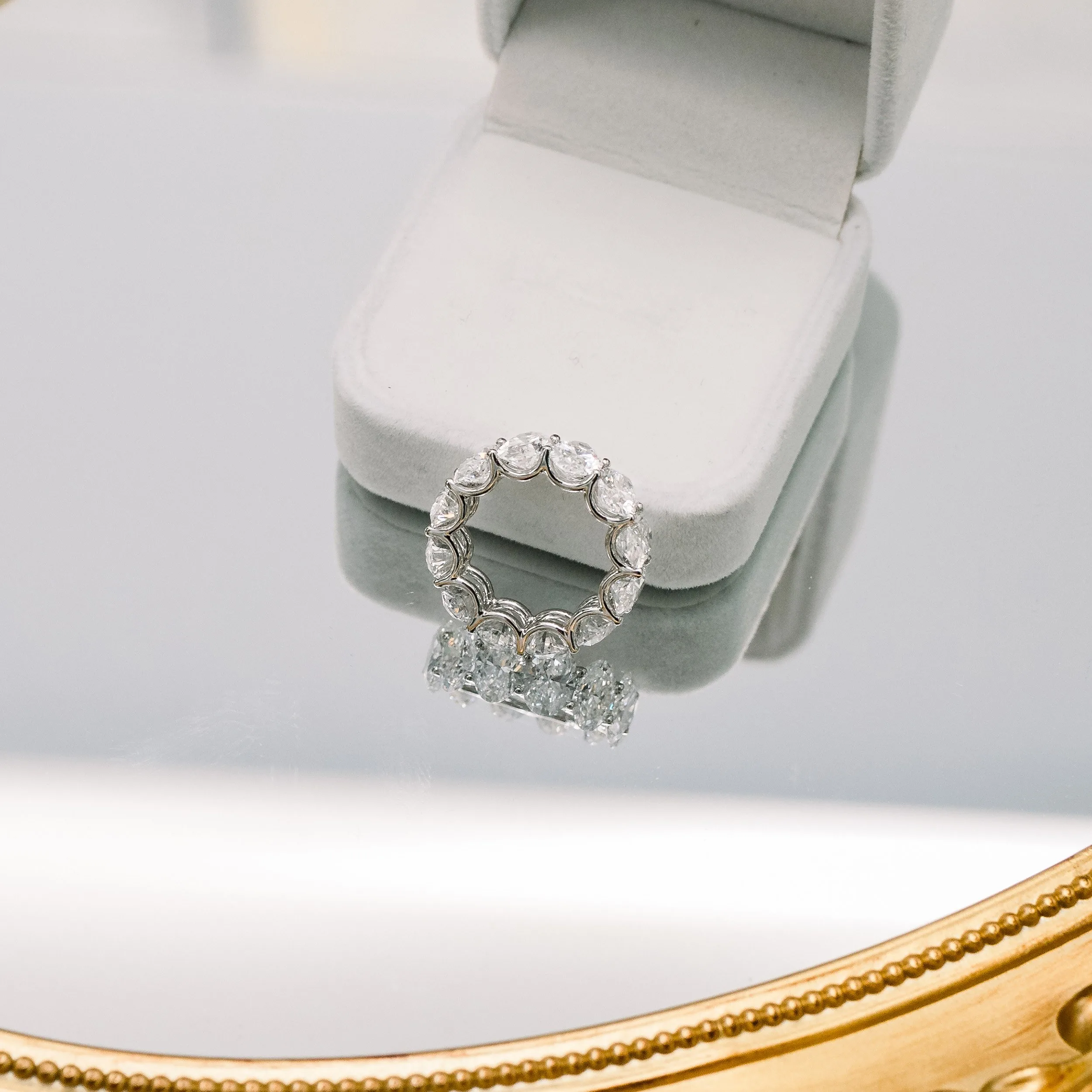 platinum 13 carat wedding band with 1 carat each oval lab diamonds ada diamonds design ad 193 profile