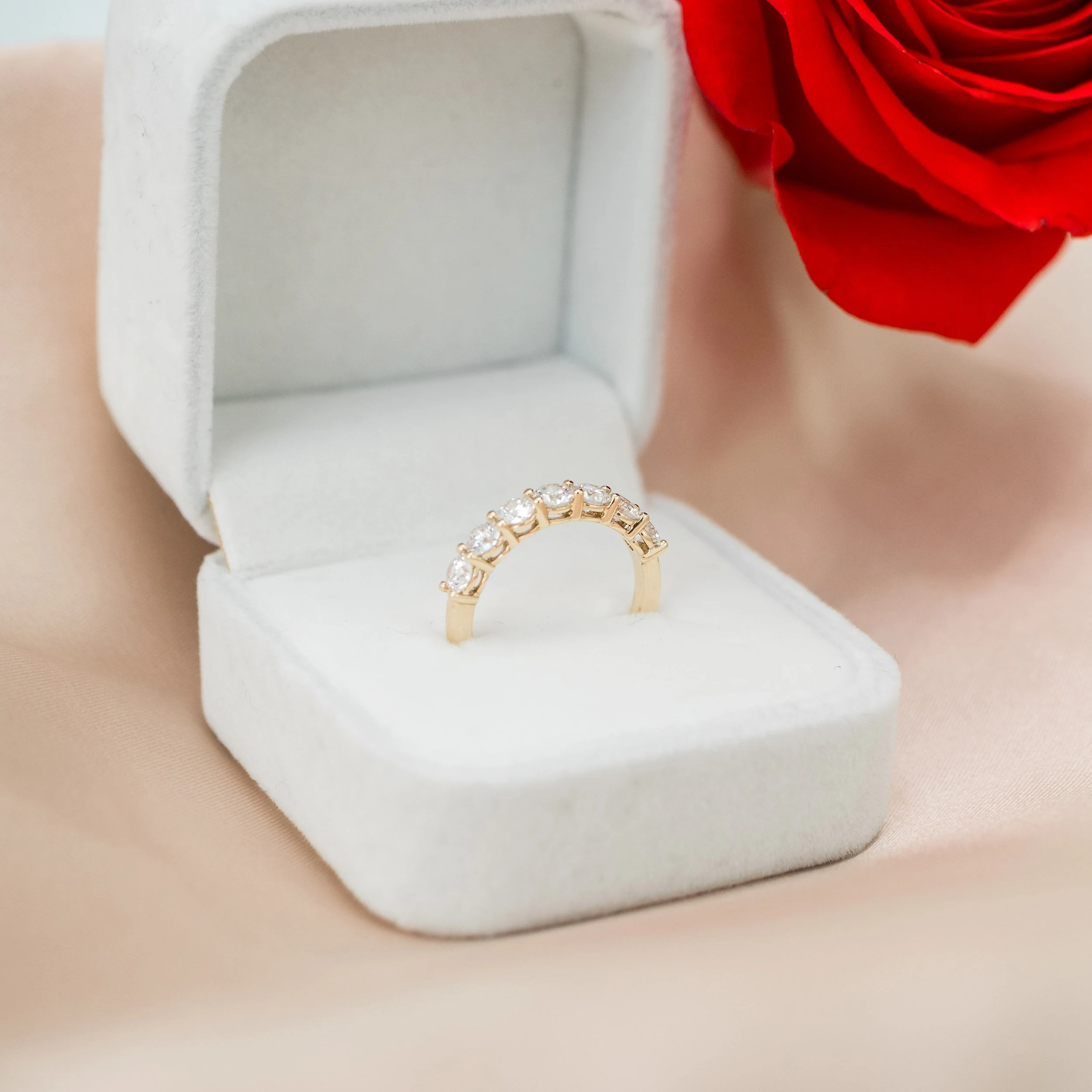 yellow gold seven stone wedding anniversary band lab created diamonds ada diamonds design ad 240