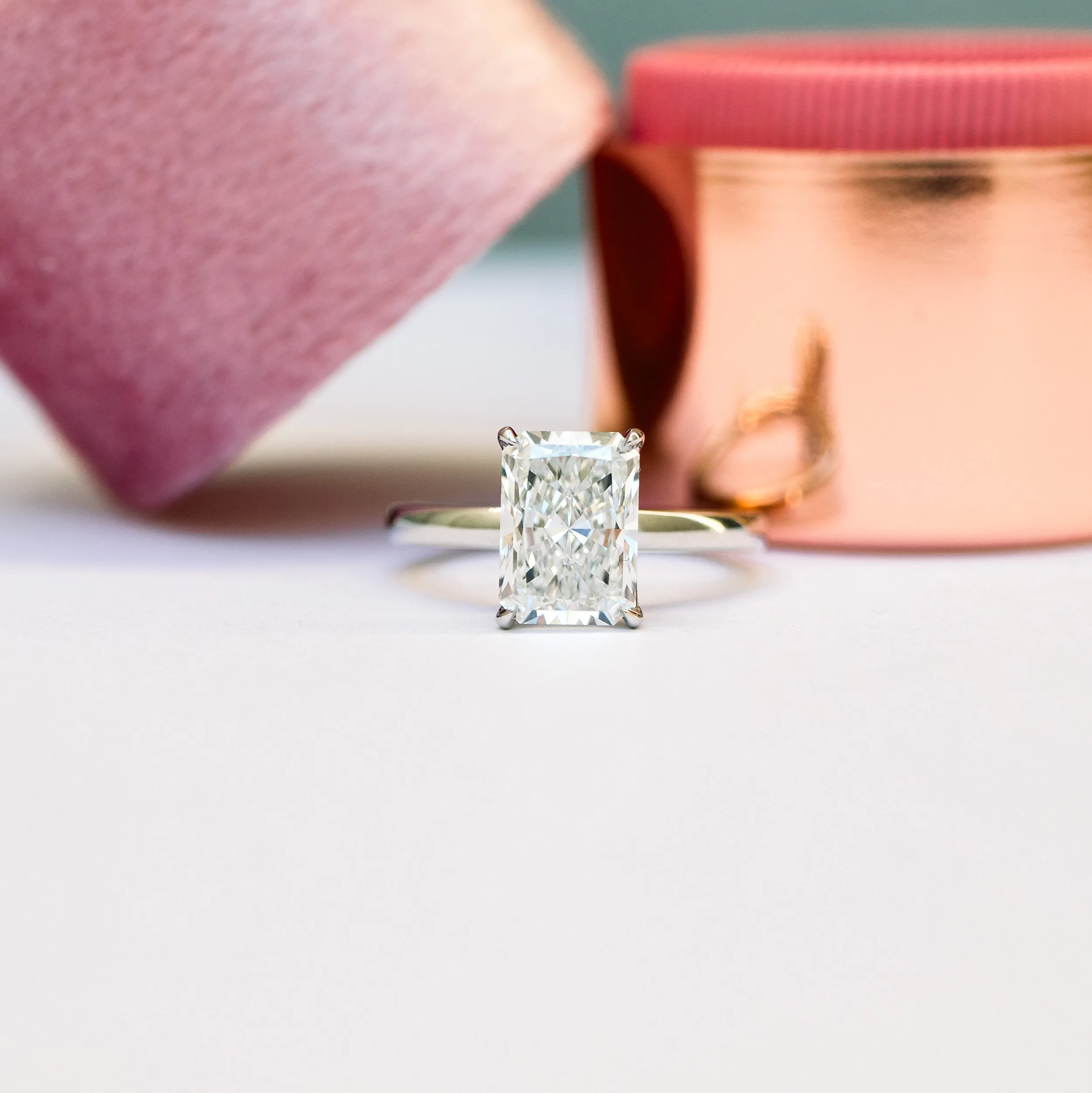 platinum 2.75 carat radiant cut floral solitaire engagement ring ada diamonds desing ad368