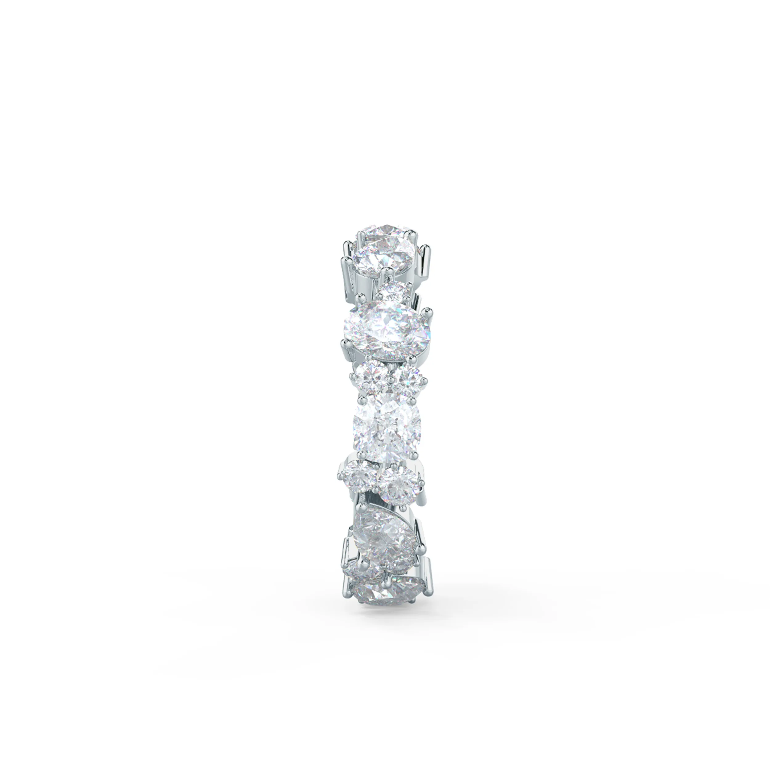 Hand Selected 3.25 Carat Man Made Diamonds Mary Eternity Band in 18kt White Gold (Side View)
