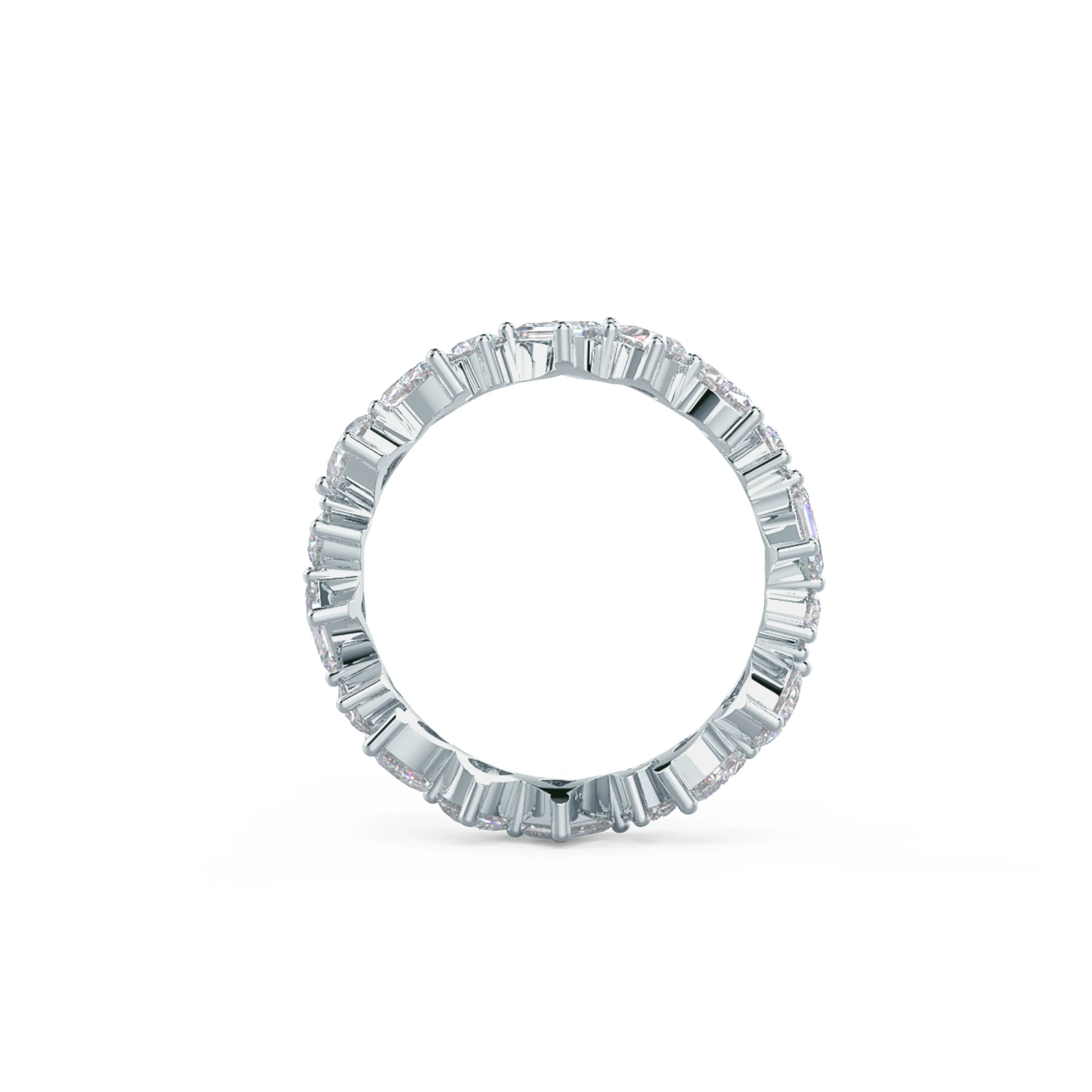 Exceptional Quality 2.5 ctw Diamonds Fiona Eternity Band in 18k White Gold (Profile View)
