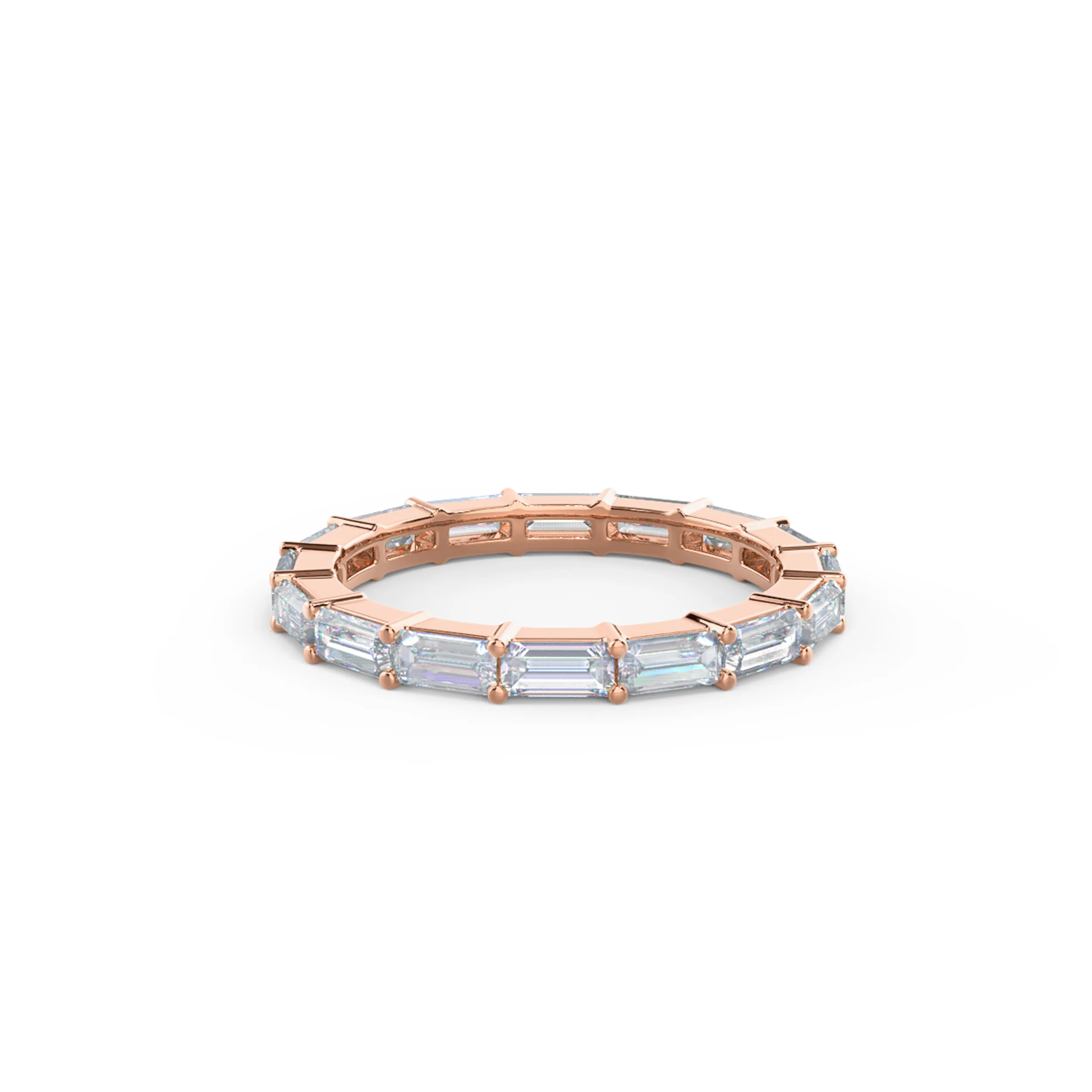 1.5 ctw Lab Grown Diamonds set in 14k Rose Gold Baguette East-West Eternity Band (Main View)