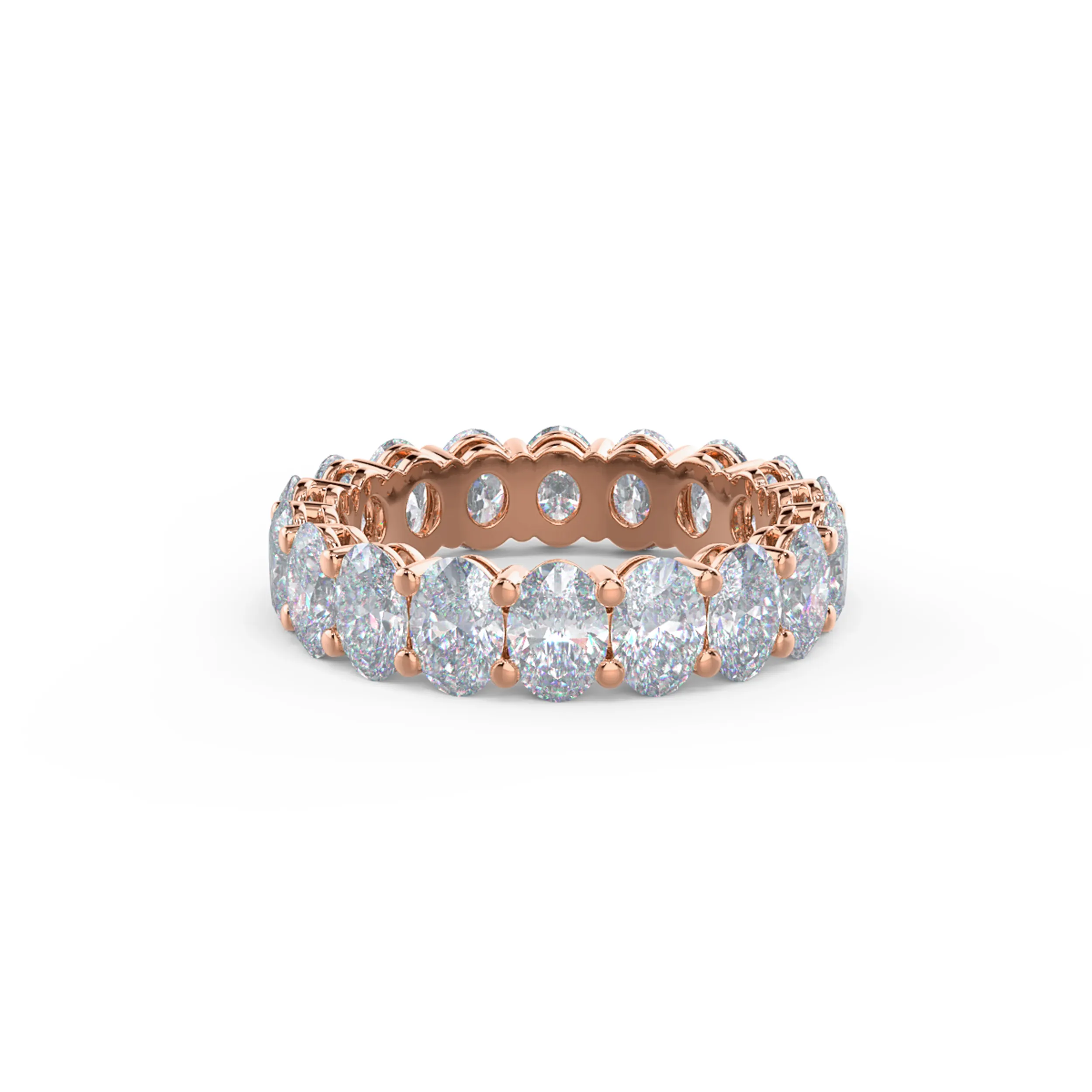 5.5 ctw Diamonds set in 14kt Rose Gold Oval Basket Eternity Band (Main View)