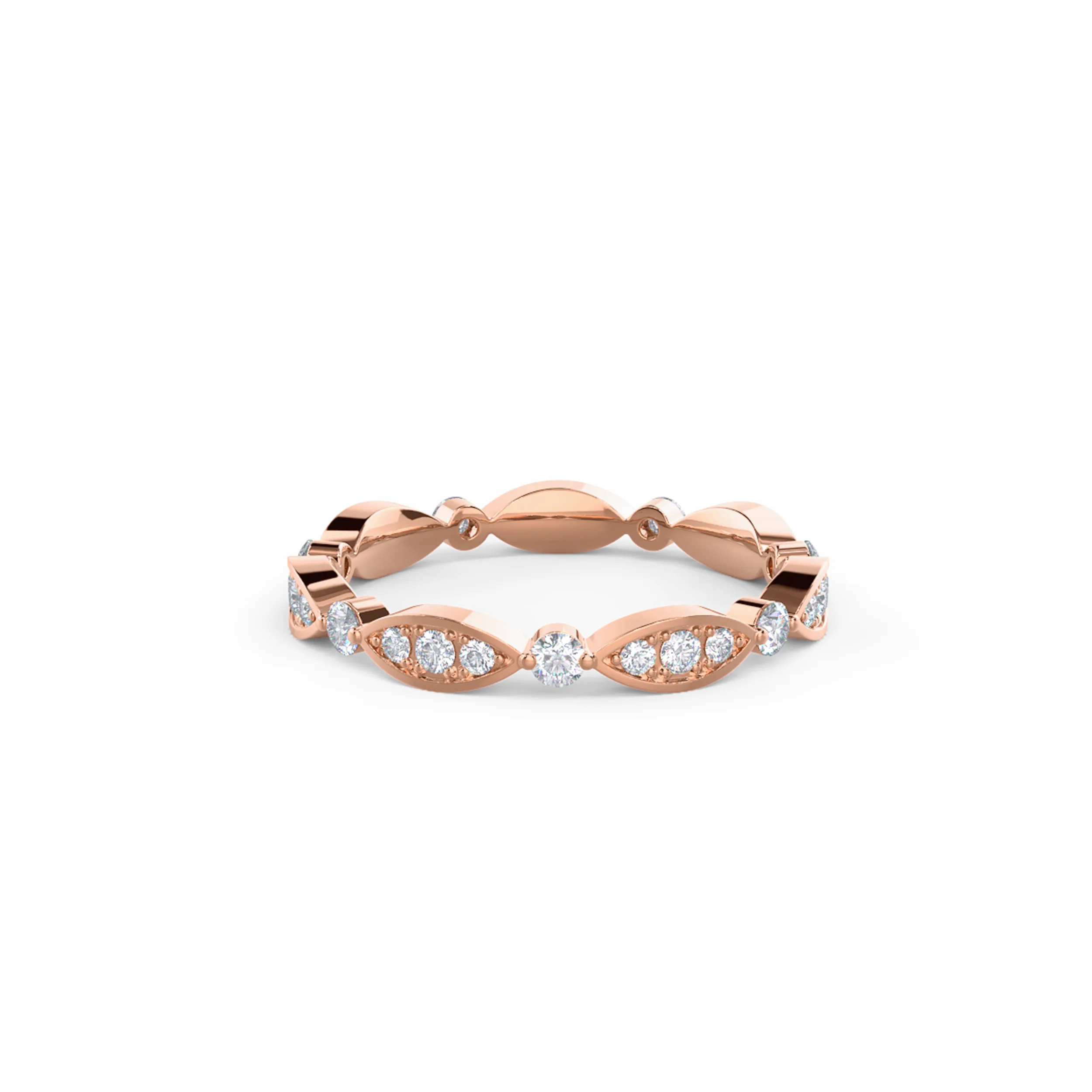 0.45 ct Round Diamonds Leaf Eternity Band in 14k Rose Gold (Main View)