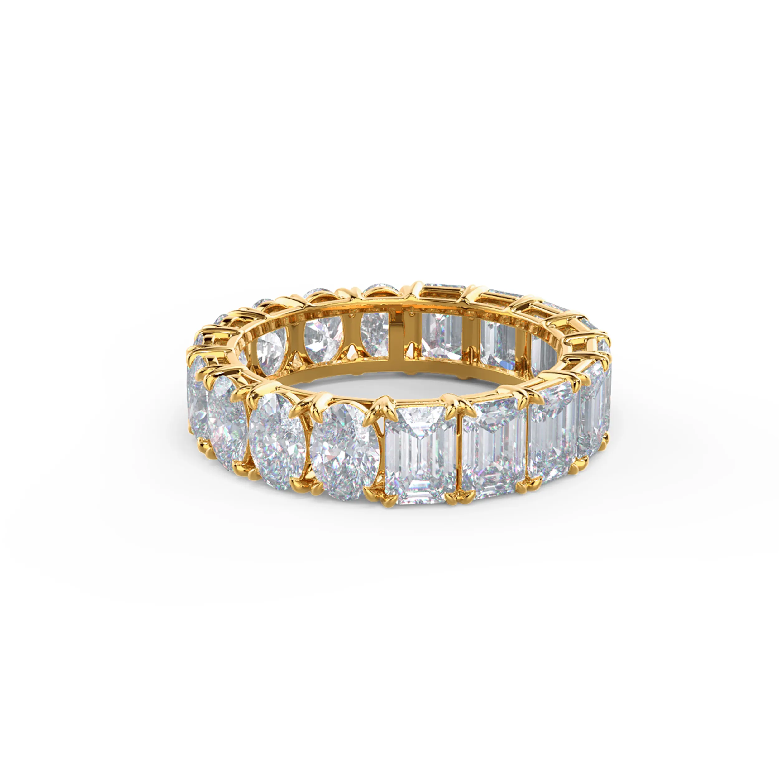 6.3 ct Lab Diamonds Half and Half Band in Yellow Gold (Main View)