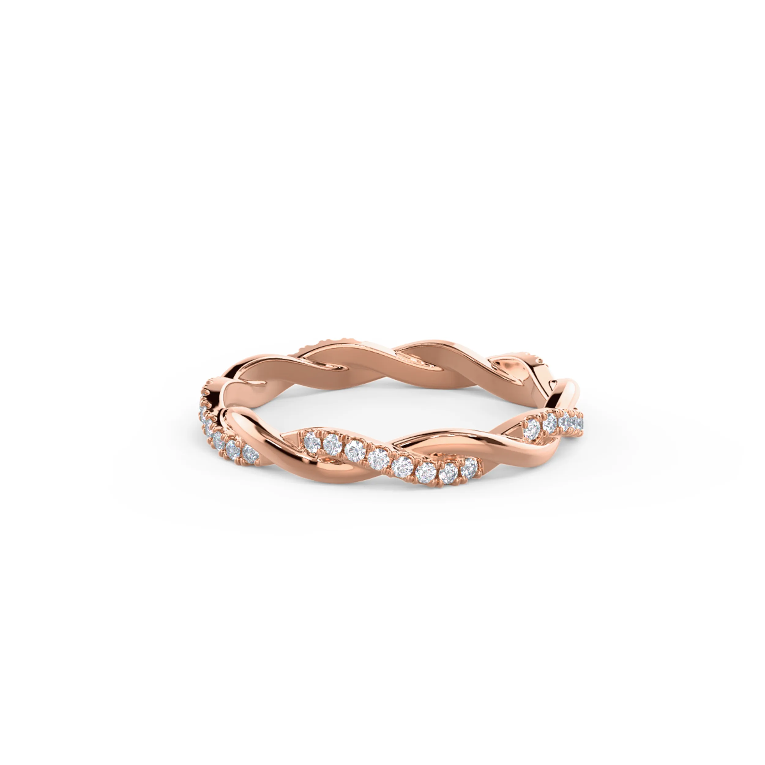 0.25 ct Round Diamonds Infinity Twisting Light Eternity Band in Rose Gold (Main View)
