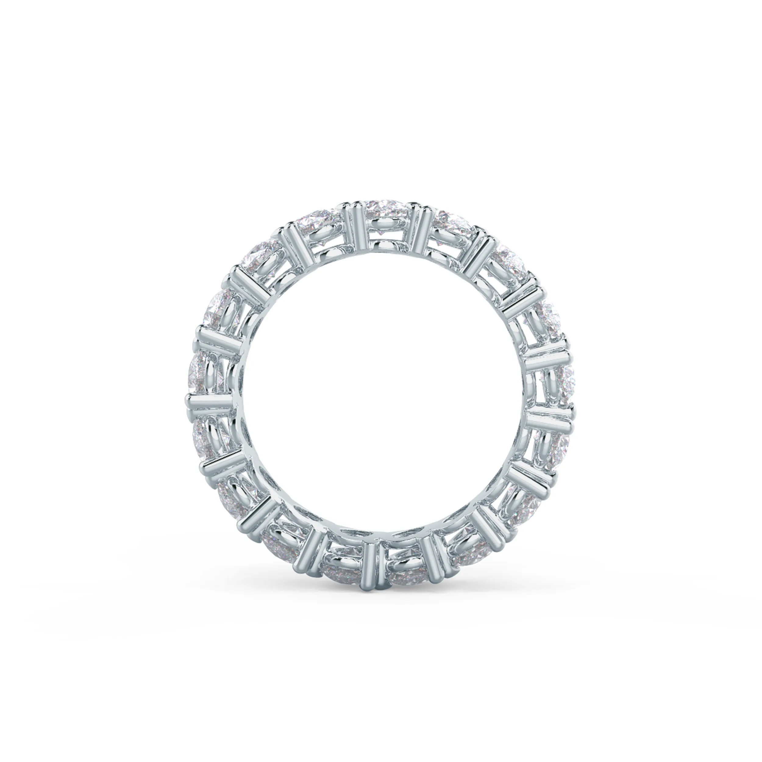 5.0 ctw Diamonds set in 18k White Gold Pear Angled Eternity Band (Profile View)
