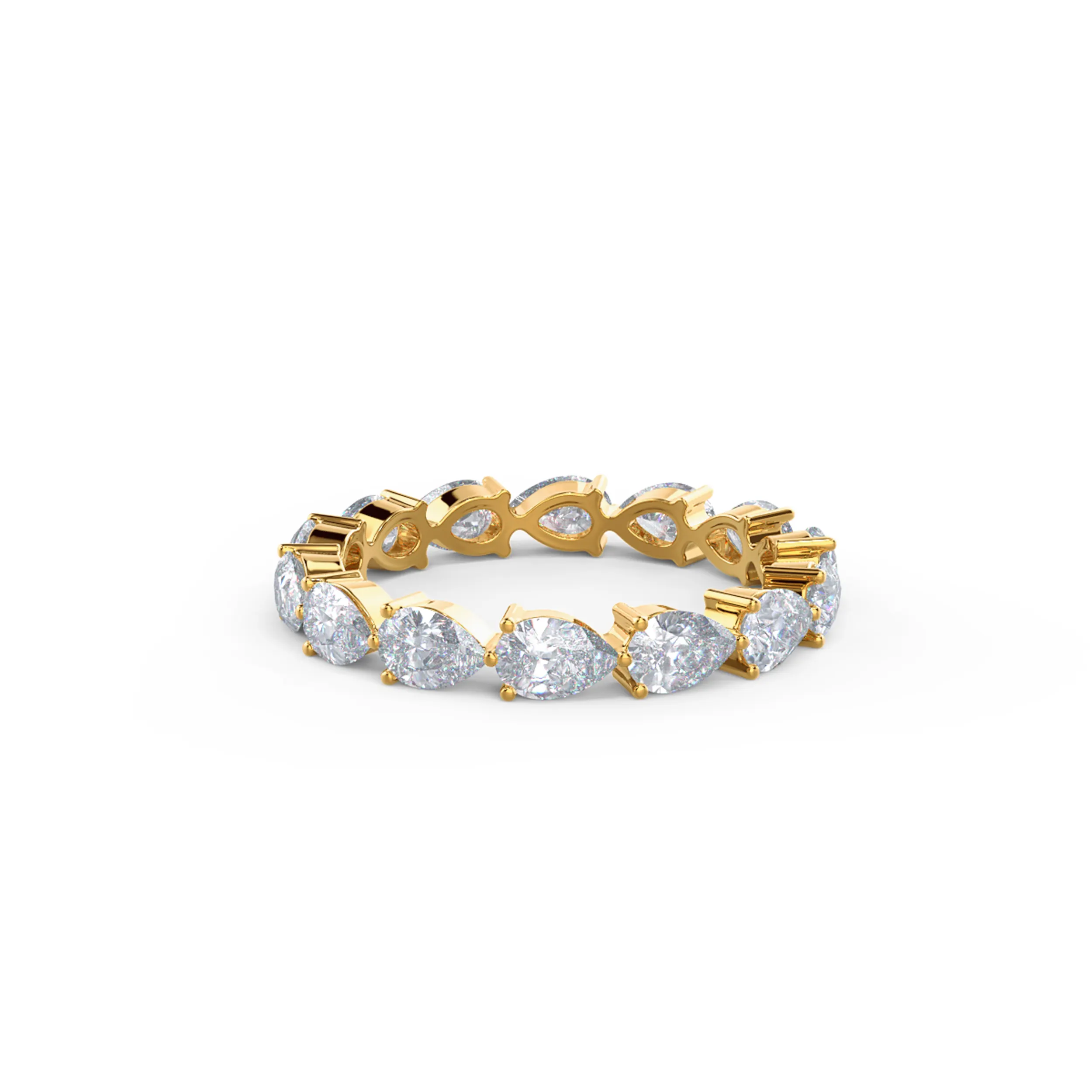 14k Yellow Gold Pear East-West Eternity Band featuring 2.0 Carat Lab Diamonds (Main View)